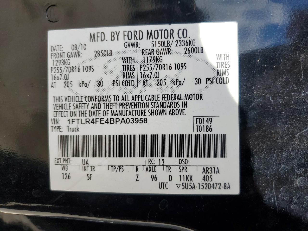 2011 Ford Ranger Super Cab Black vin: 1FTLR4FE4BPA03958