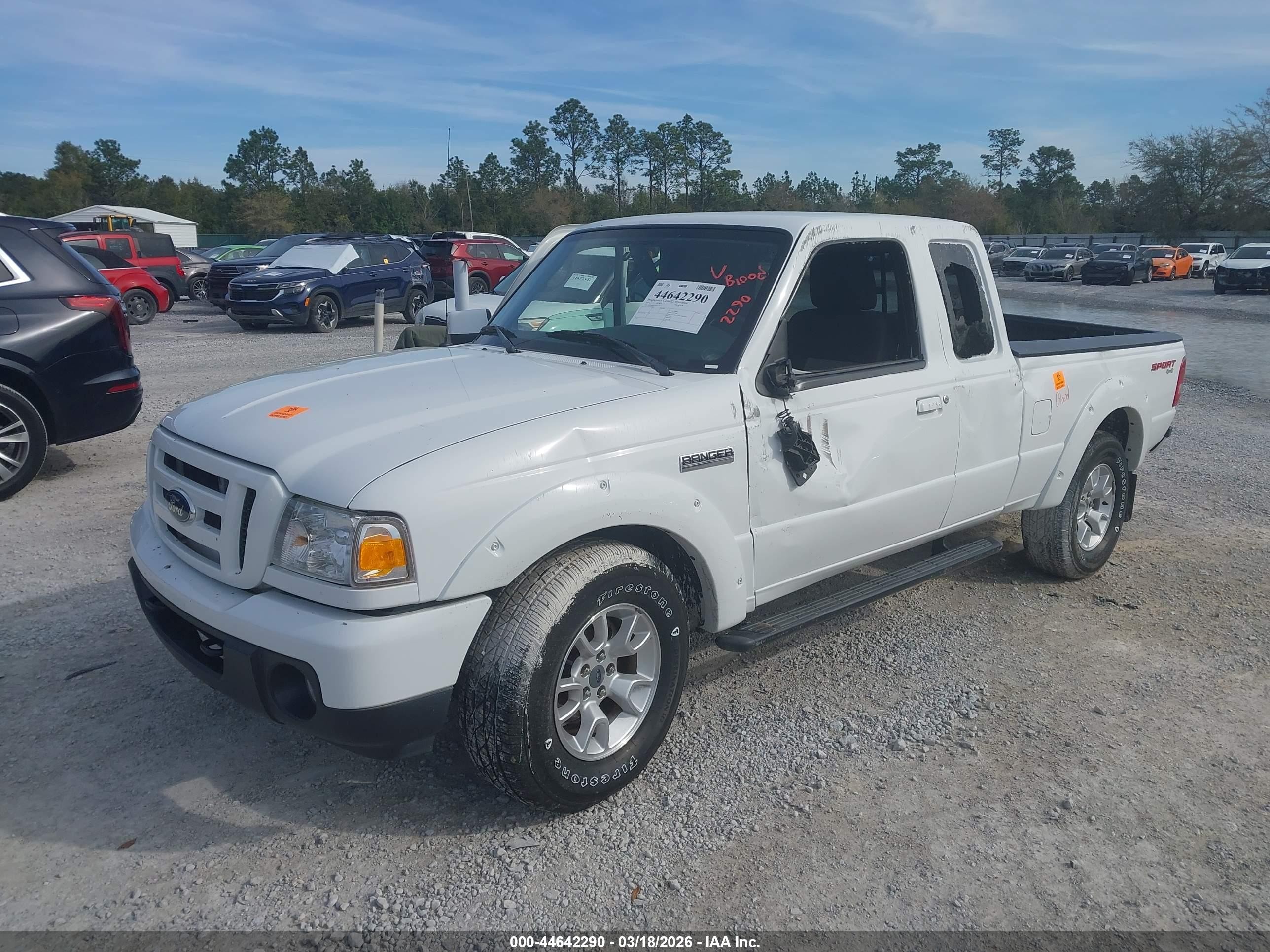 2011 Ford Ranger Sport White vin: 1FTLR4FE5BPA79074