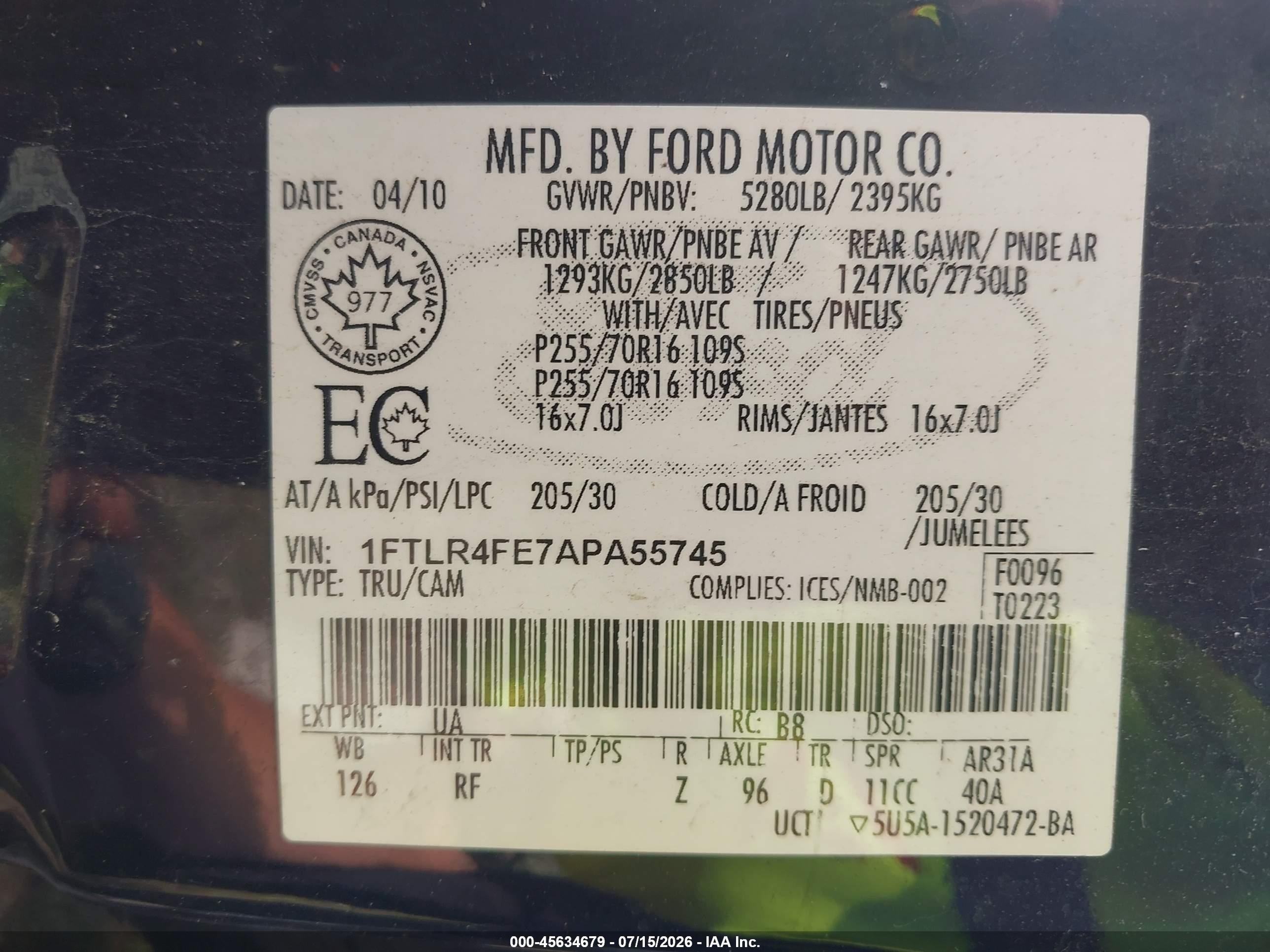 2010 Ford Ranger Sport/xlt Черный vin: 1FTLR4FE7APA55745