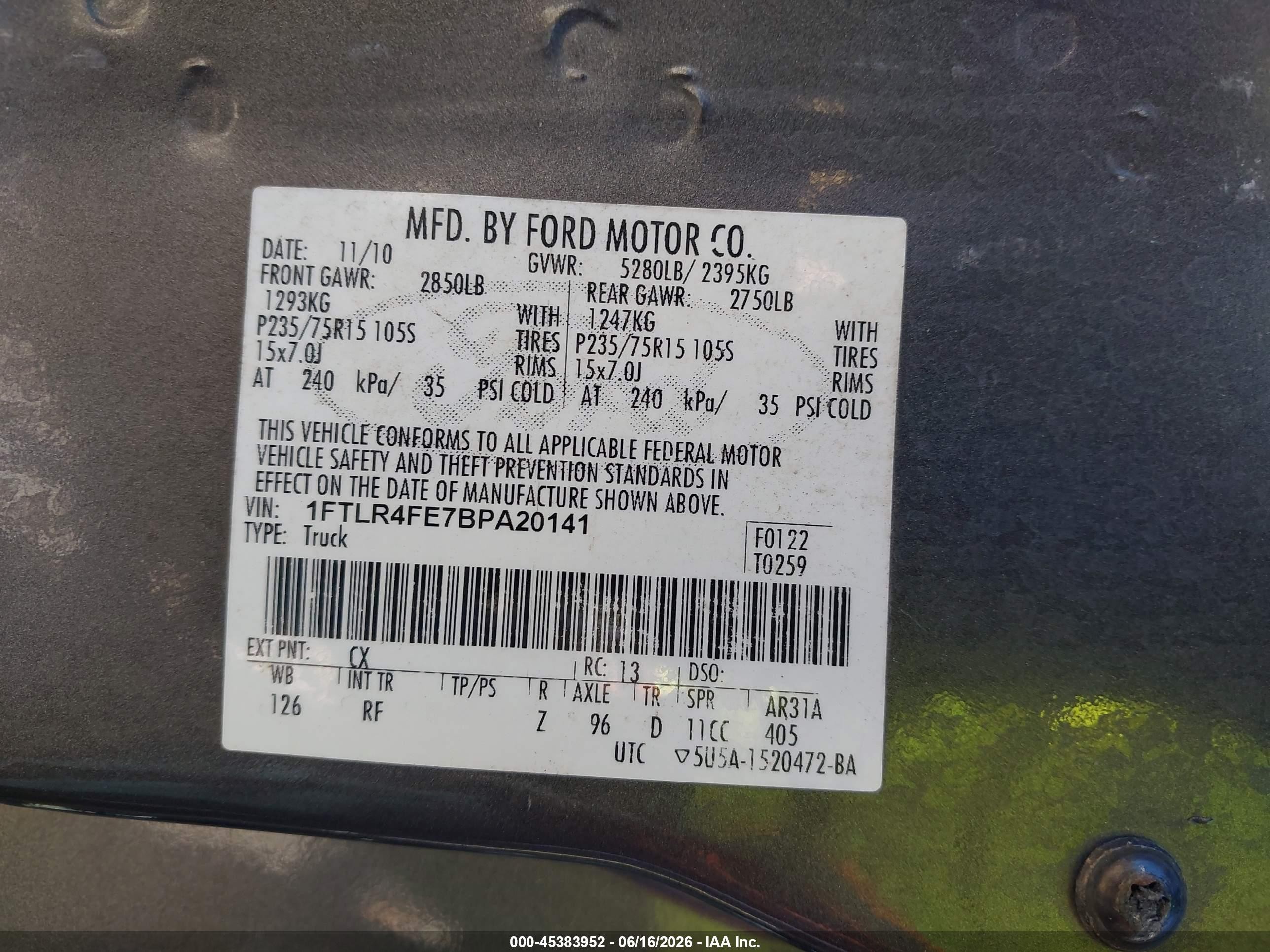 2011 Ford Ranger Xlt Gray vin: 1FTLR4FE7BPA20141