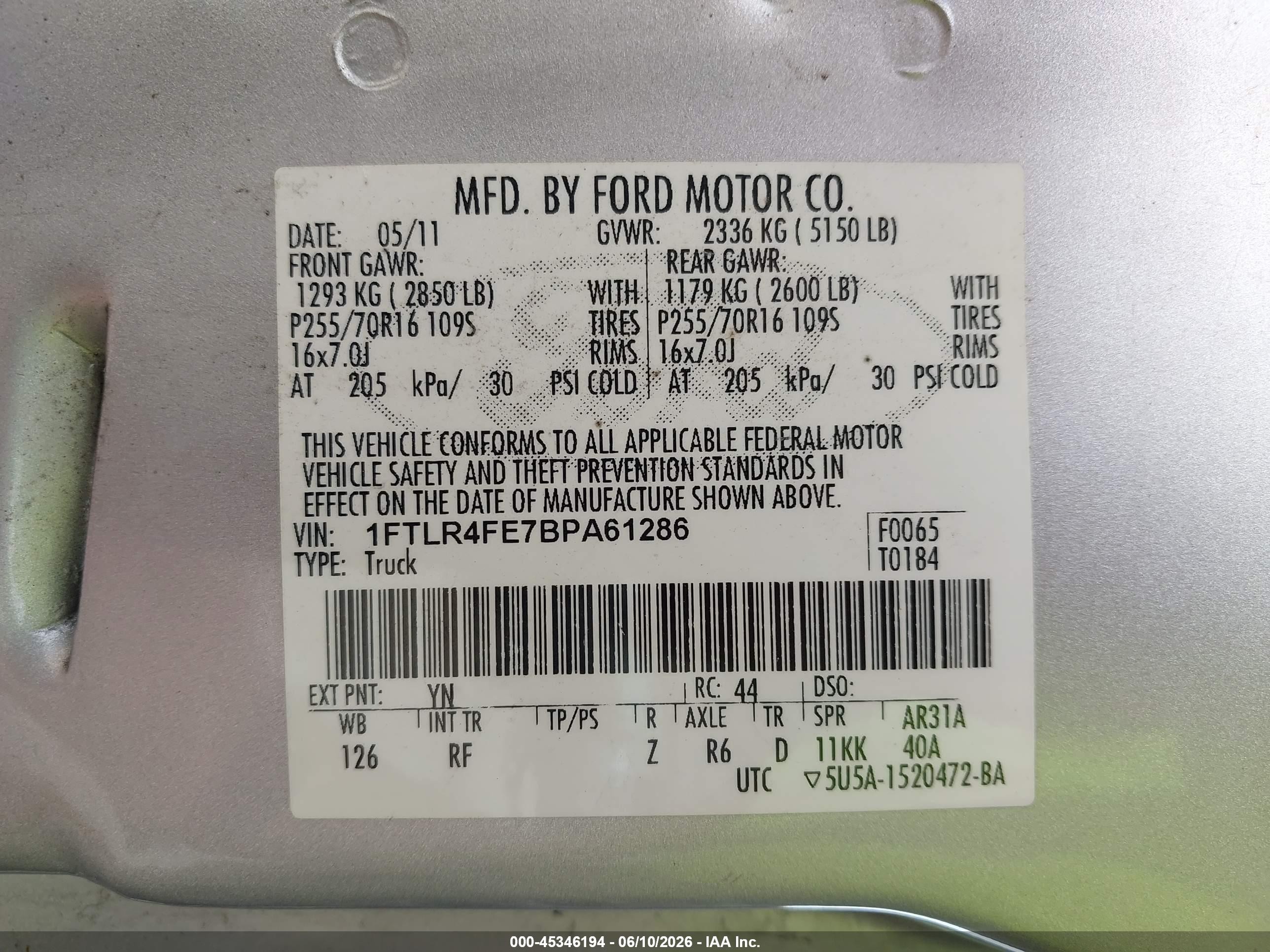2011 Ford Ranger Xlt Silver vin: 1FTLR4FE7BPA61286