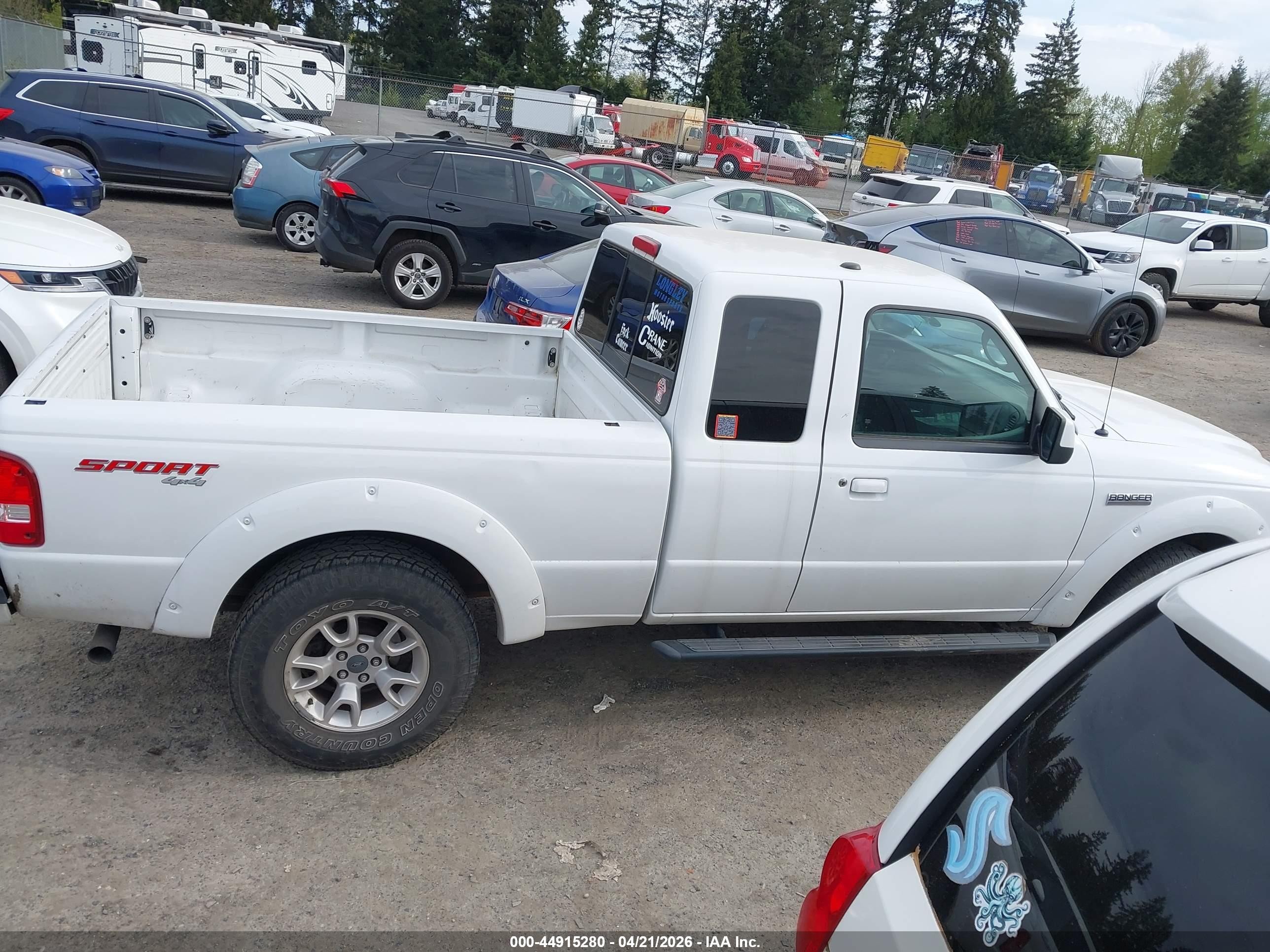 2011 Ford Ranger Sport White vin: 1FTLR4FE8BPA57473