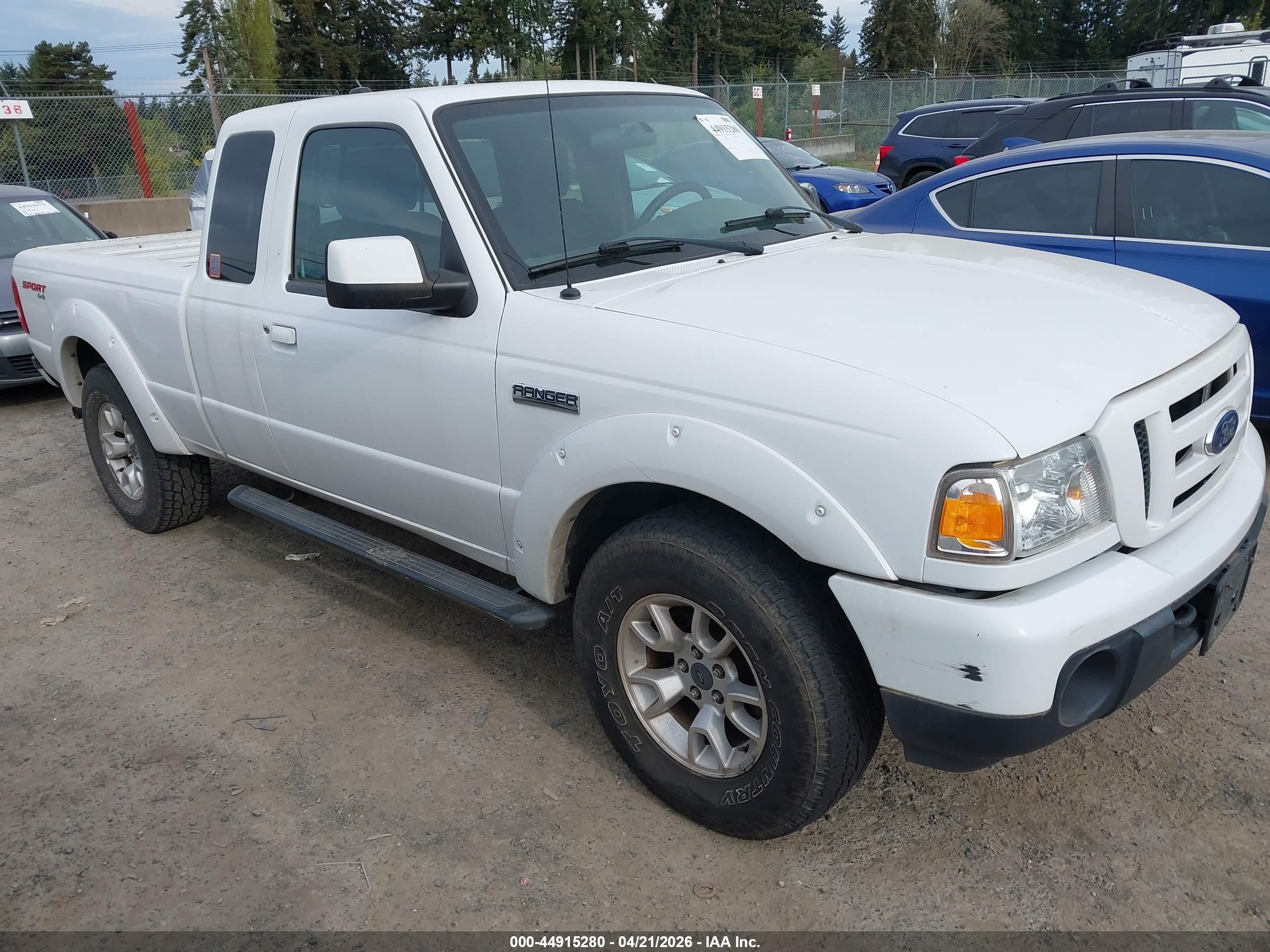 2011 Ford Ranger Sport White vin: 1FTLR4FE8BPA57473