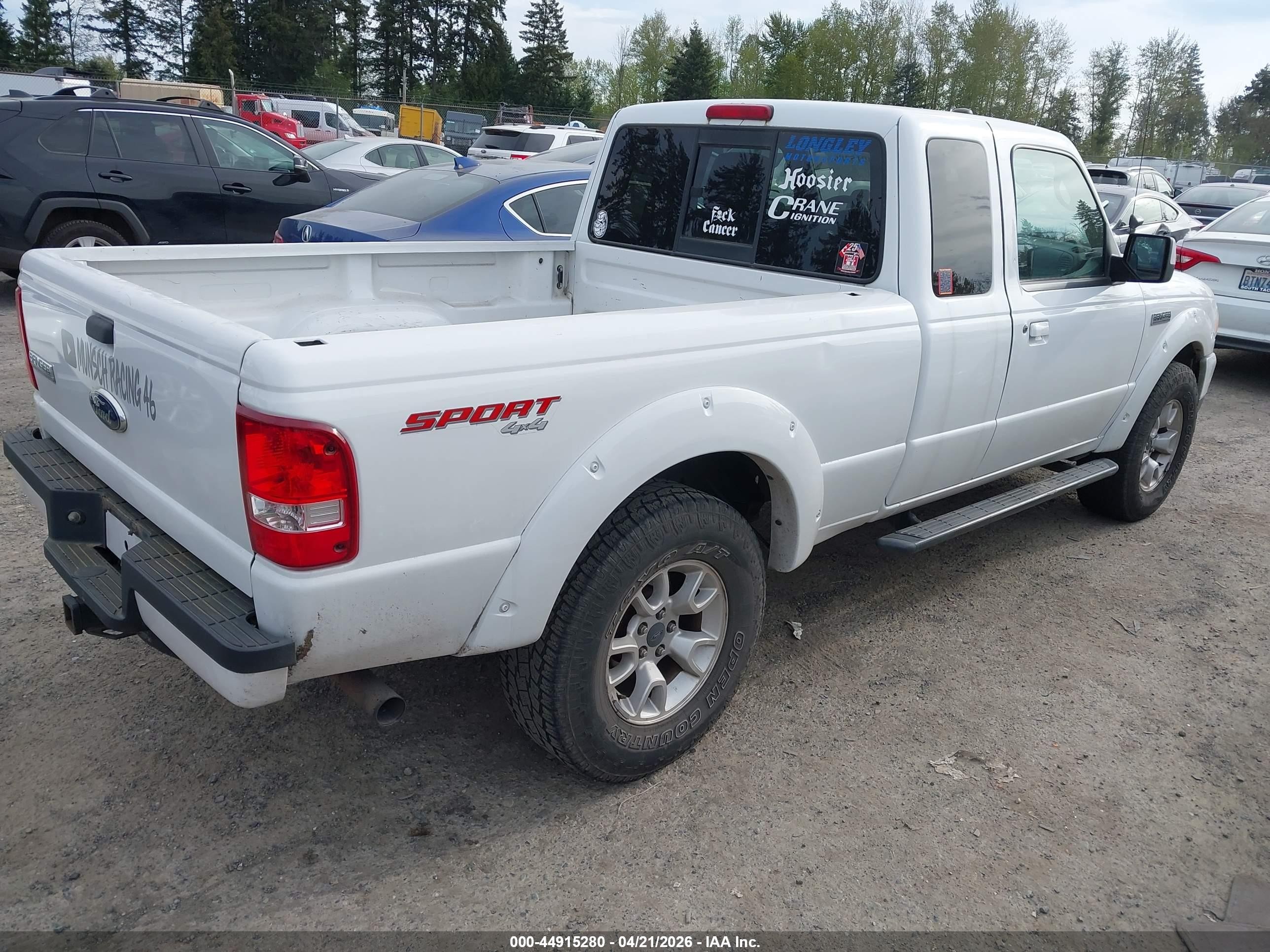 2011 Ford Ranger Sport White vin: 1FTLR4FE8BPA57473