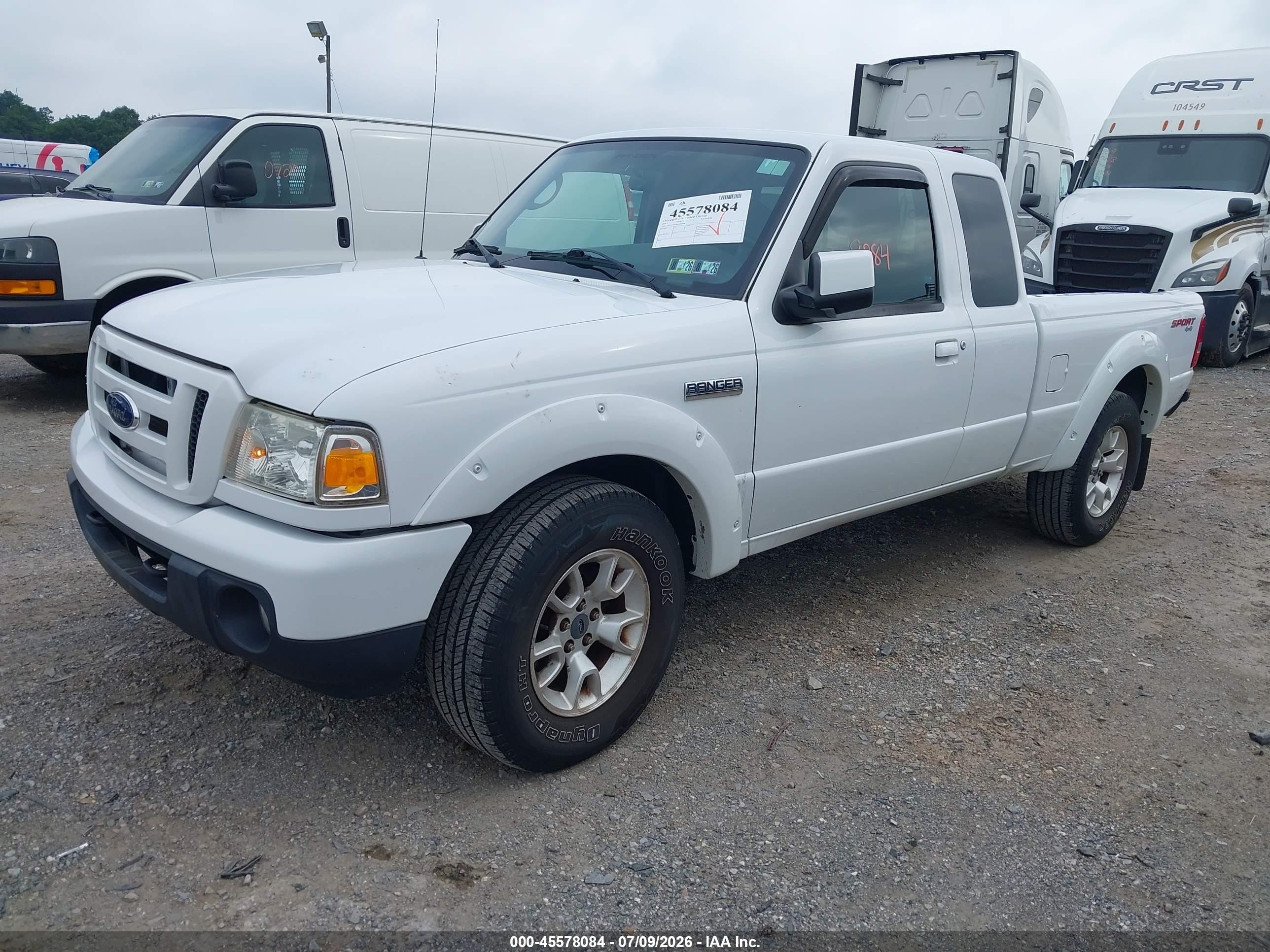 2011 Ford Ranger Sport White vin: 1FTLR4FE9BPA80888