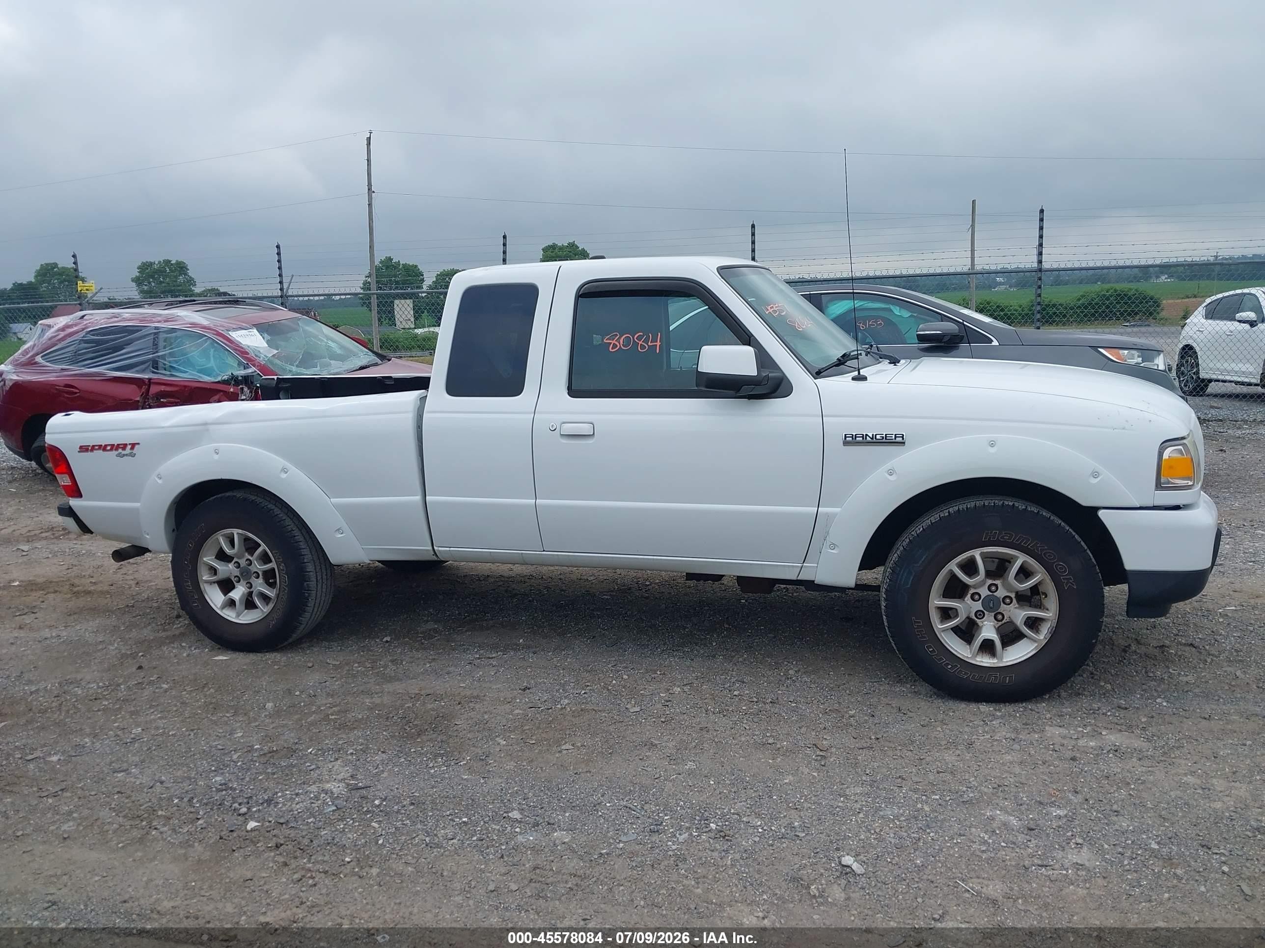 2011 Ford Ranger Sport White vin: 1FTLR4FE9BPA80888