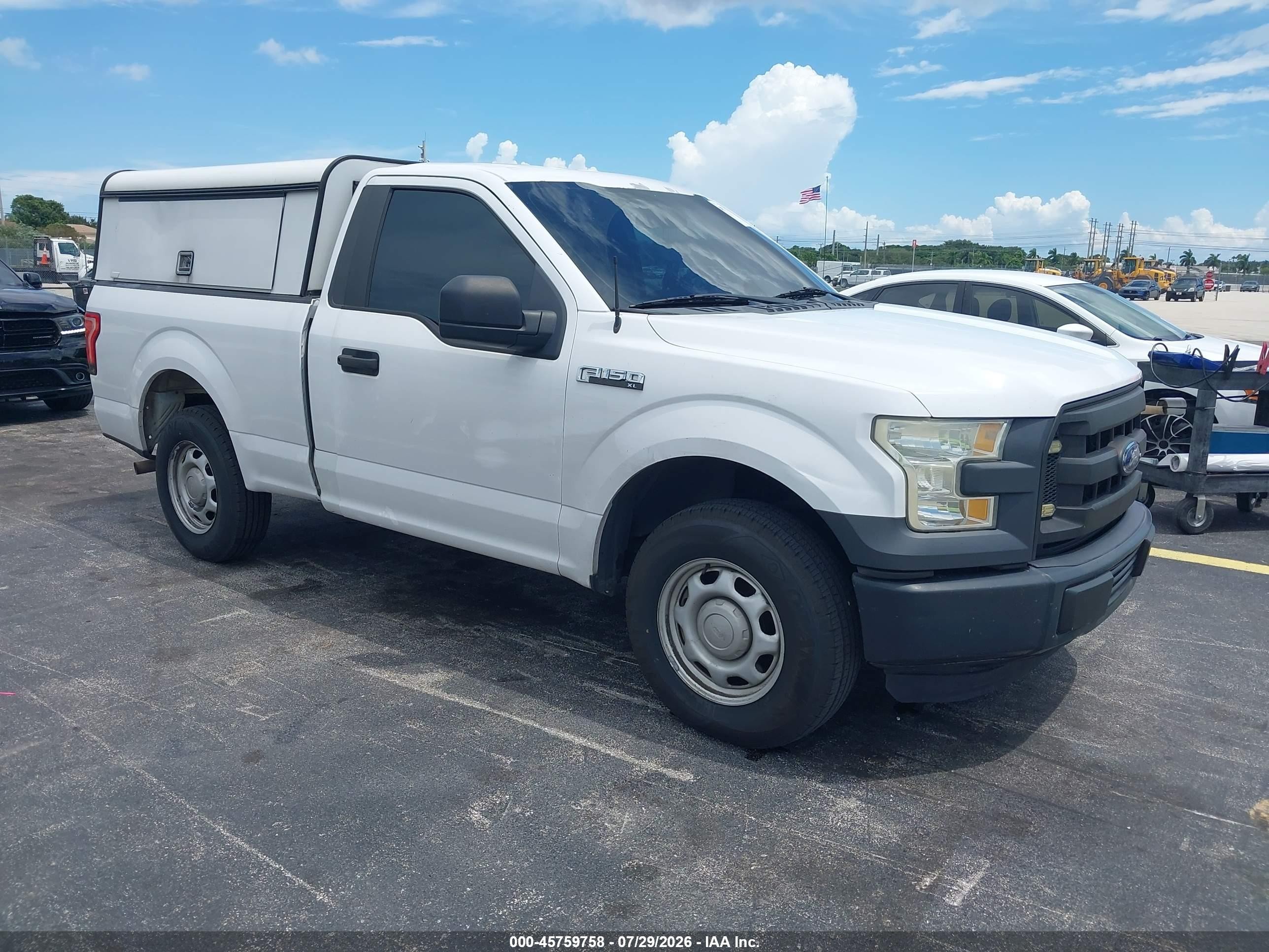 2015 Ford F-150 Xl White vin: 1FTMF1C85FKD18300