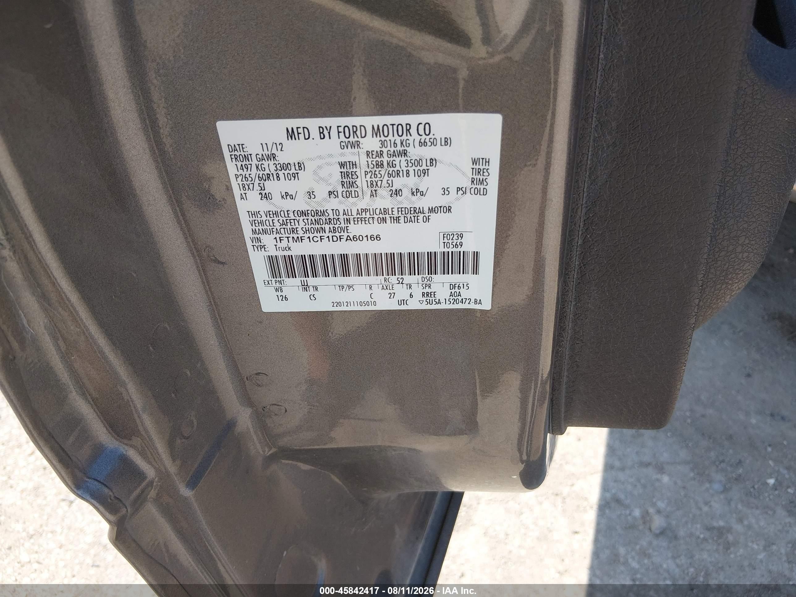 2013 Ford F-150 Stx Gray vin: 1FTMF1CF1DFA60166