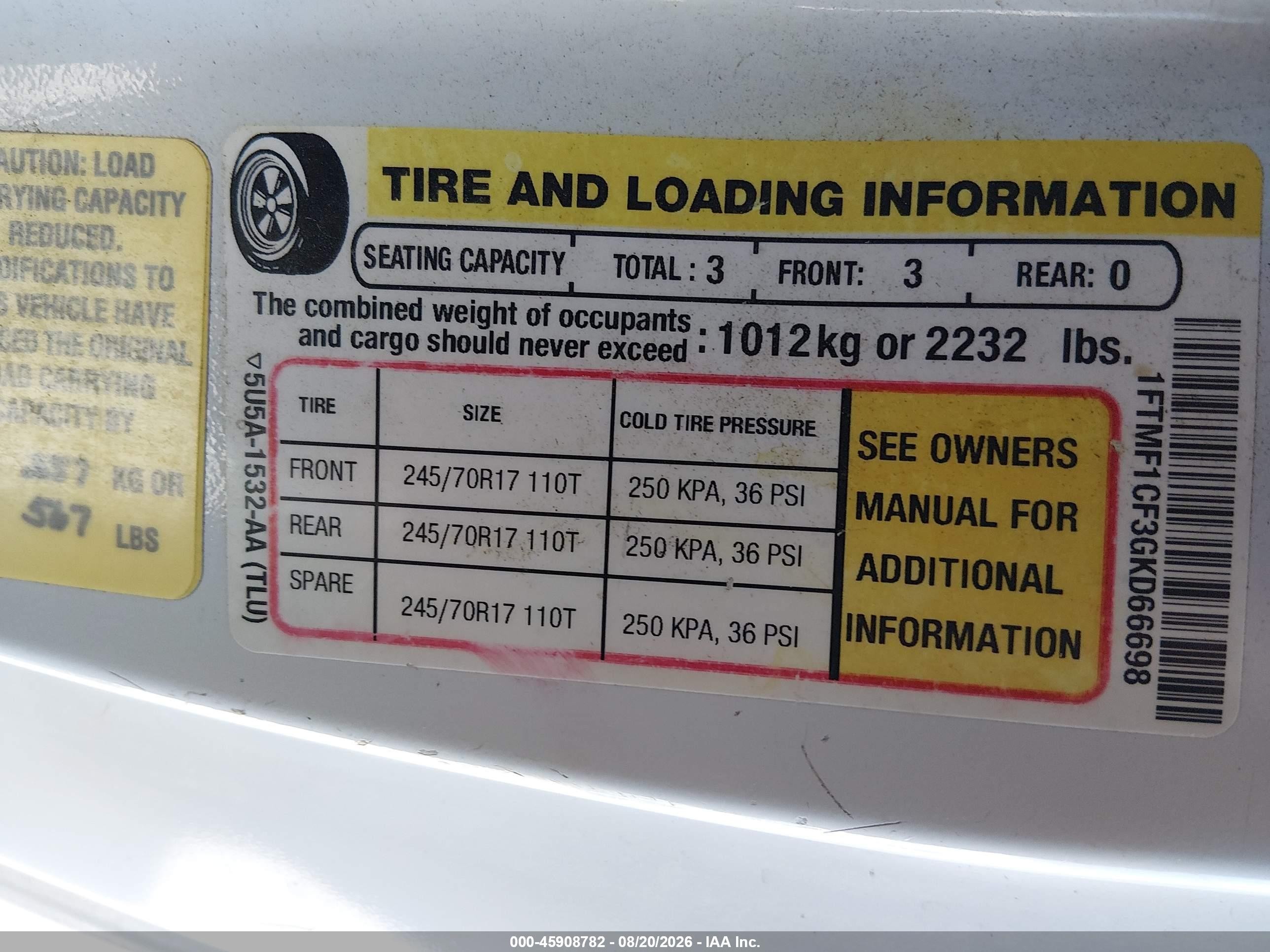 2016 Ford F-150 Xl White vin: 1FTMF1CF3GKD66698
