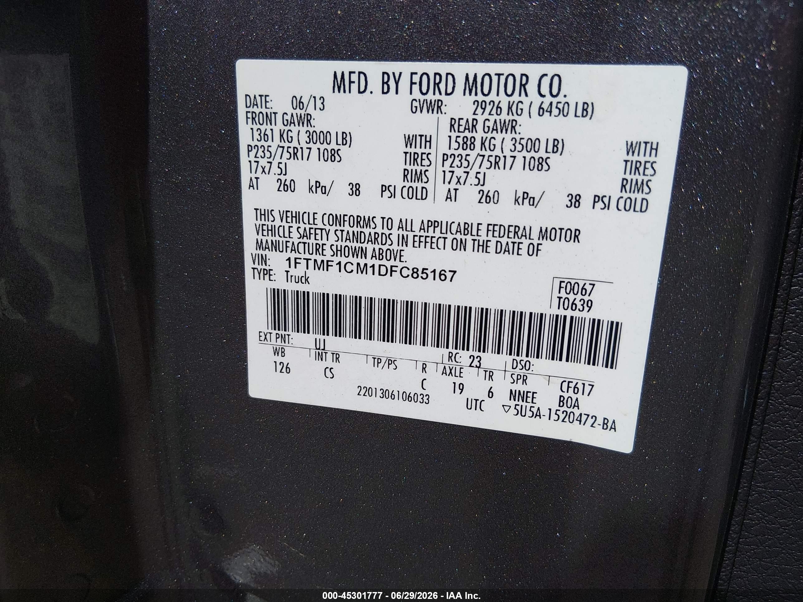2013 Ford F-150 Xl Gray vin: 1FTMF1CM1DFC85167