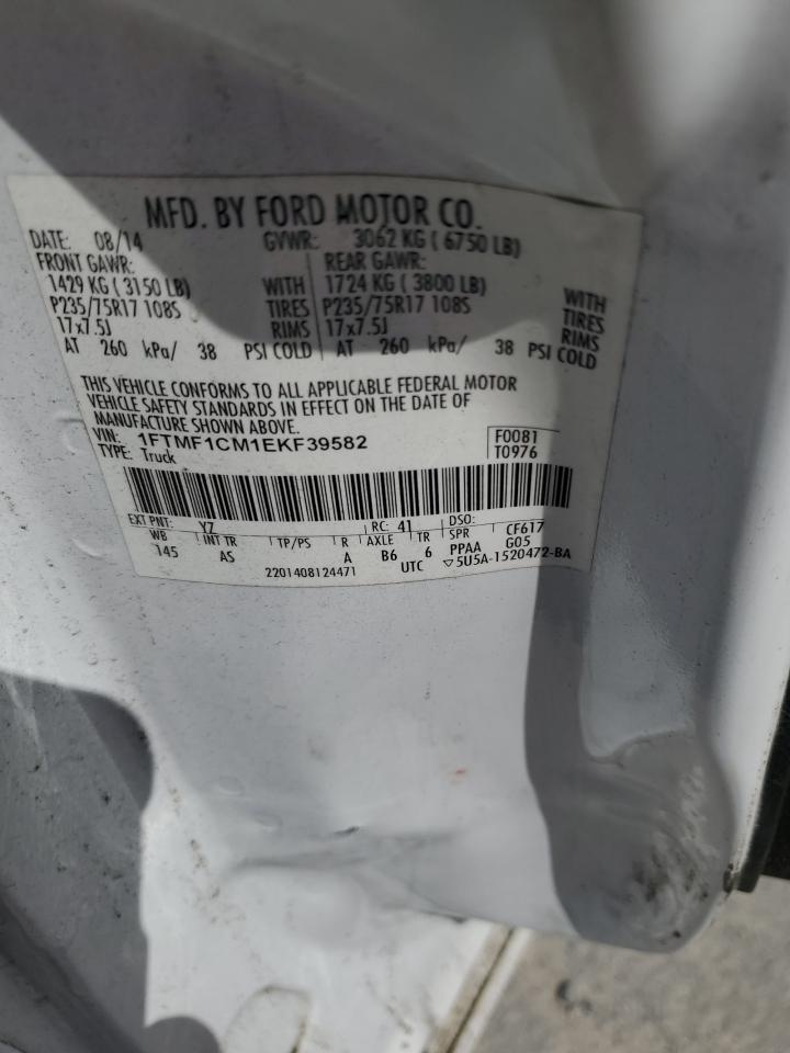 2014 Ford F150 Белый vin: 1FTMF1CM1EKF39582