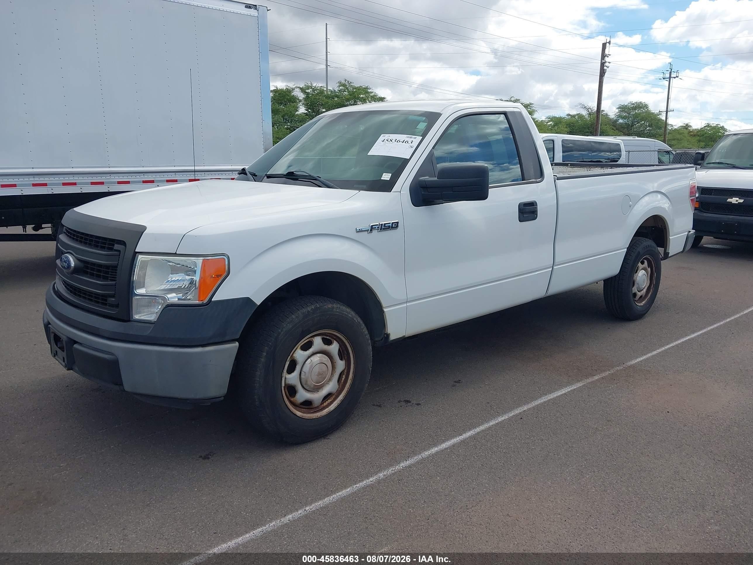 2014 Ford F-150 Xl White vin: 1FTMF1CM2EKE66478