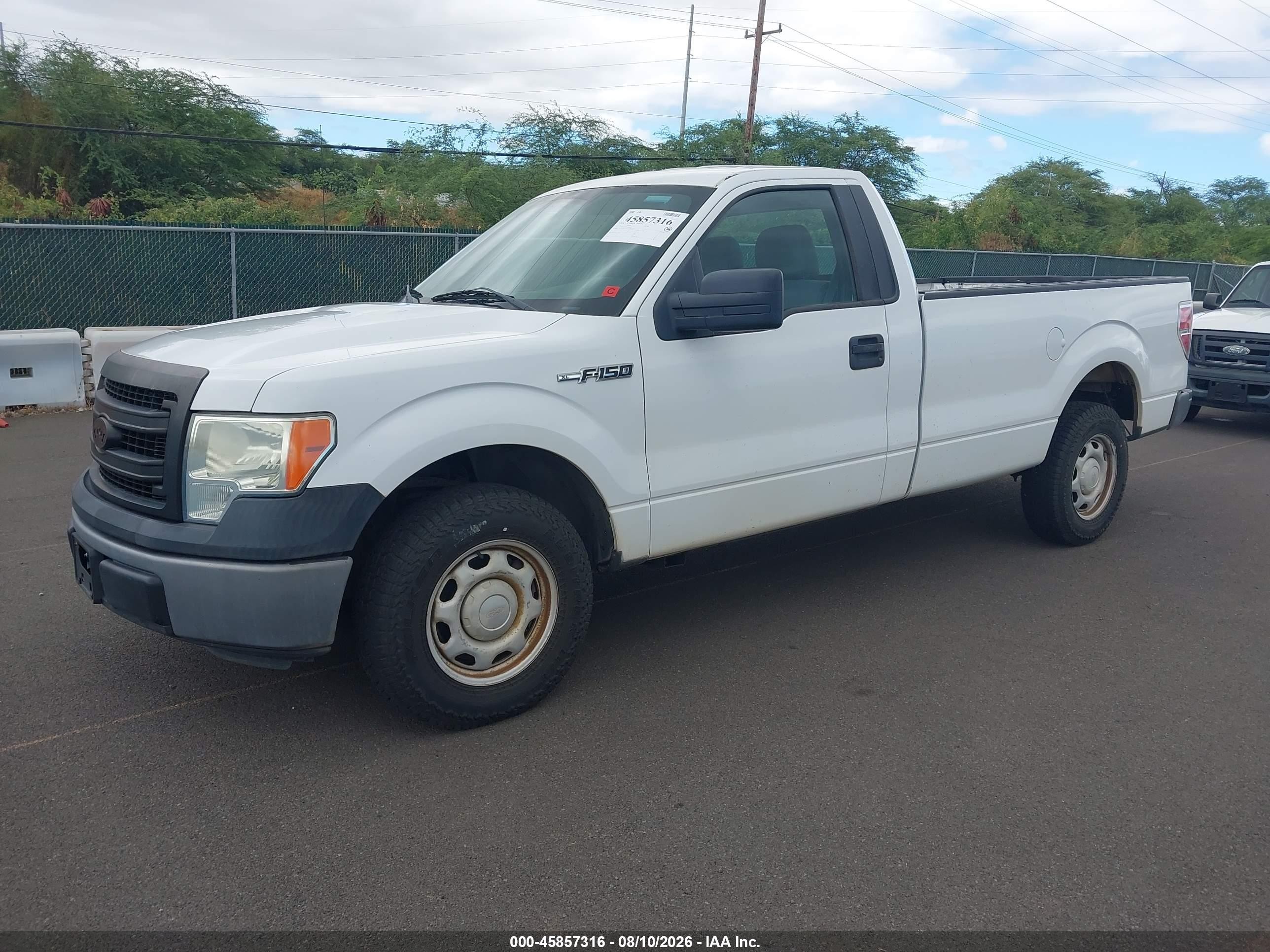 2014 Ford F-150 Xl White vin: 1FTMF1CM3EKE66487