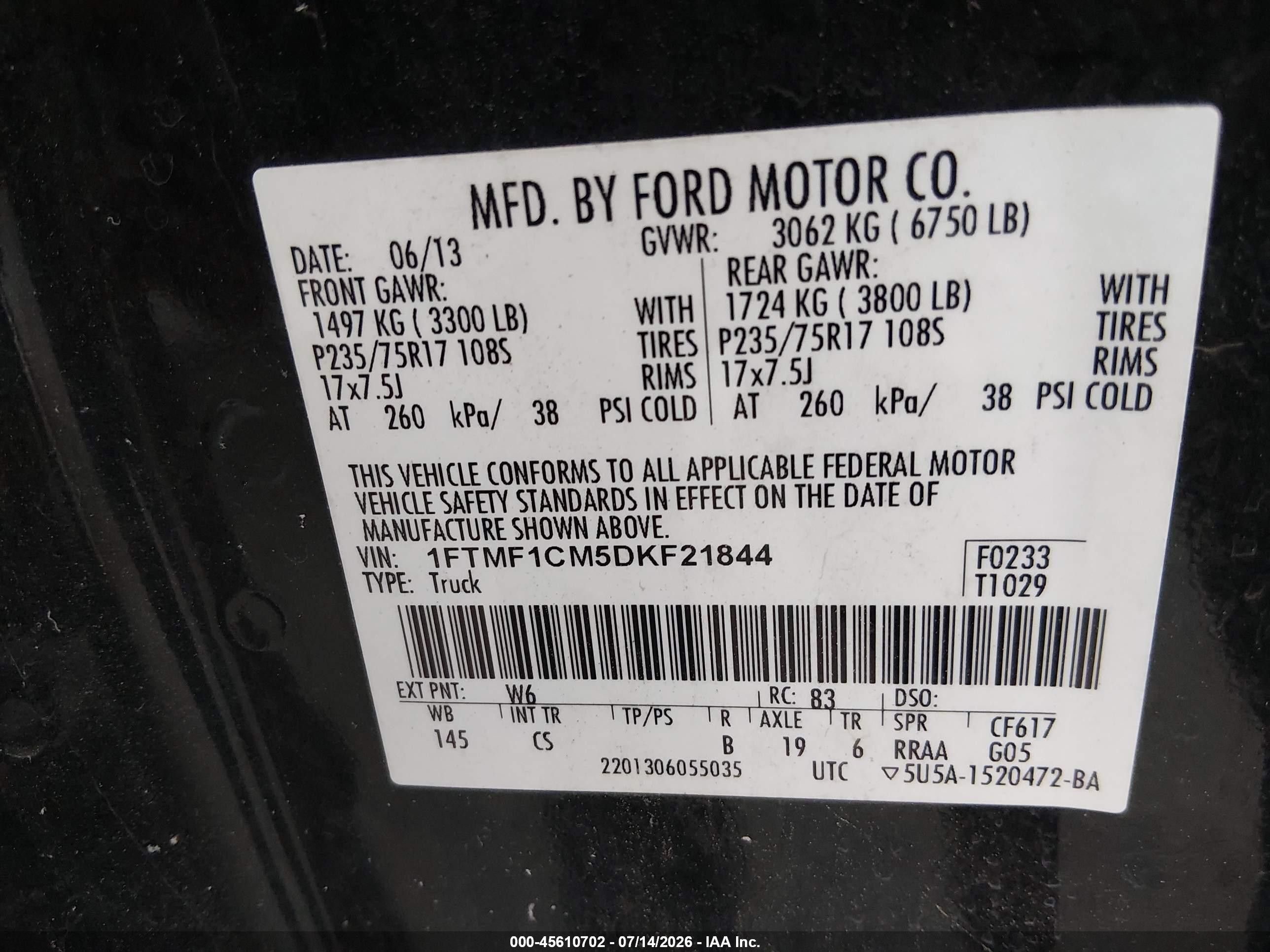 2013 Ford F-150 Xl Зеленый vin: 1FTMF1CM5DKF21844