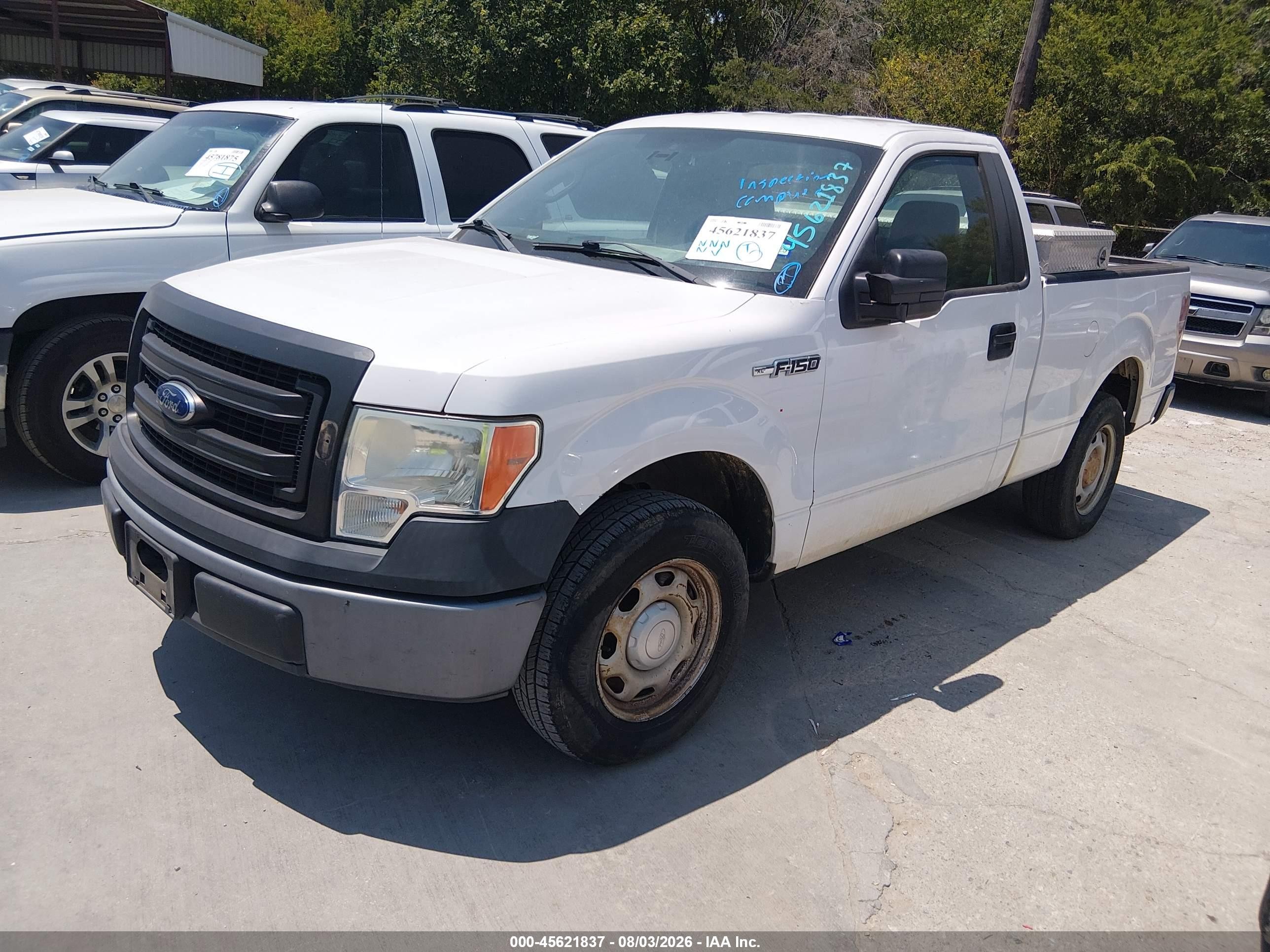2014 Ford F-150 Xl White vin: 1FTMF1CM7EKD83550