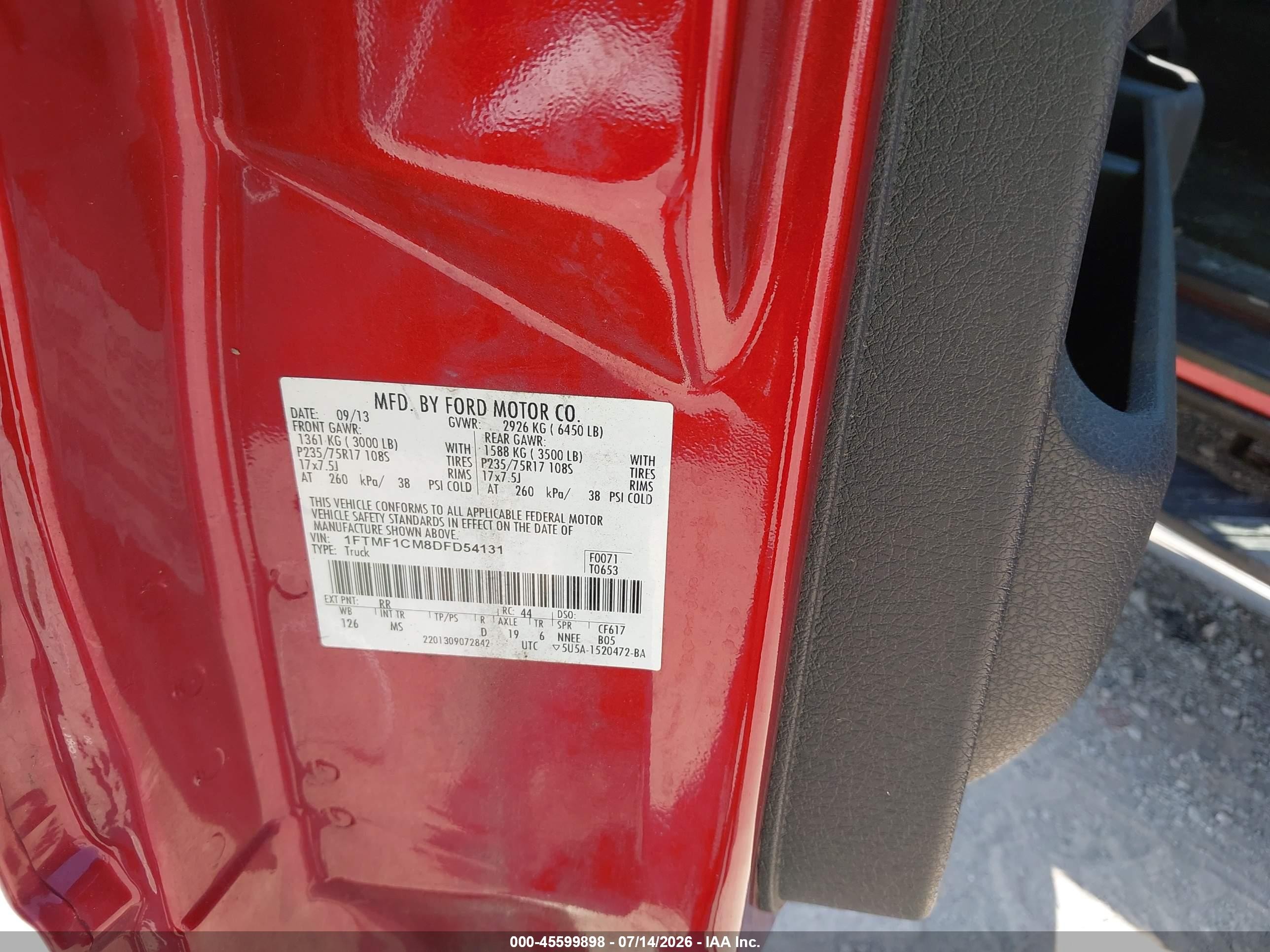 2013 Ford F-150 Xlt Maroon vin: 1FTMF1CM8DFD54131