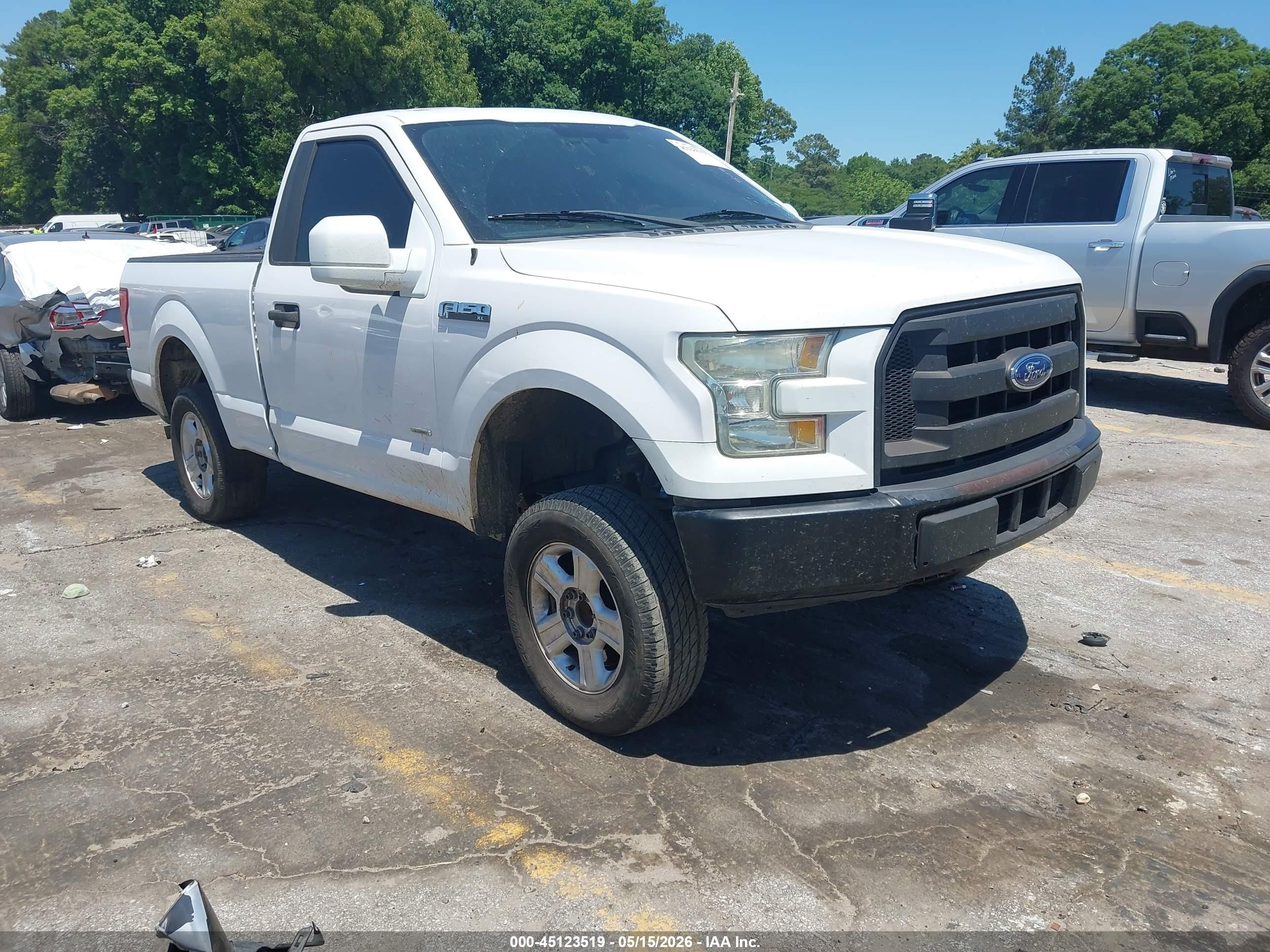 2015 Ford F-150 Xl White vin: 1FTMF1CP1FKE52647