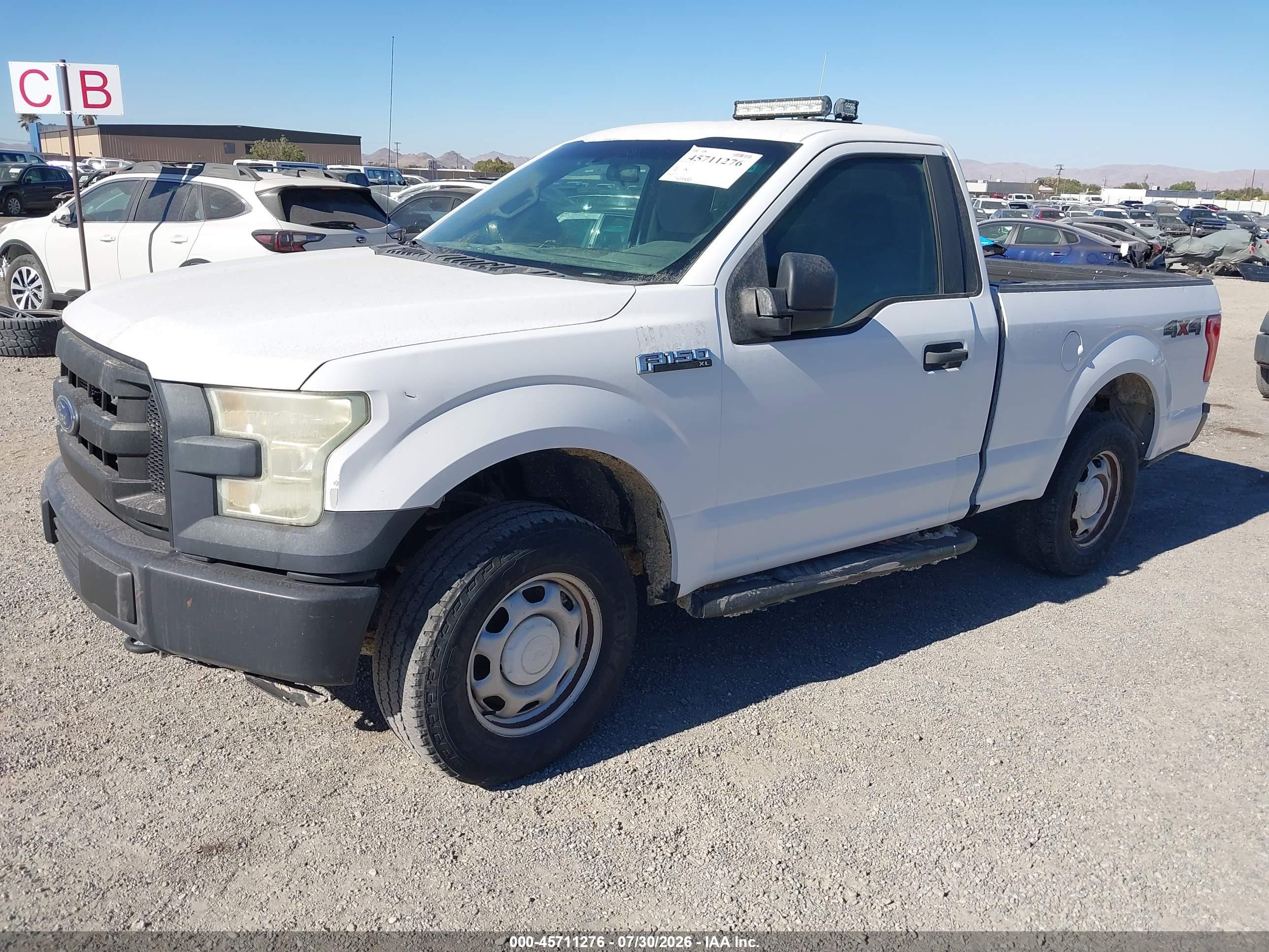 2015 Ford F-150 Xl White vin: 1FTMF1E8XFKD29418