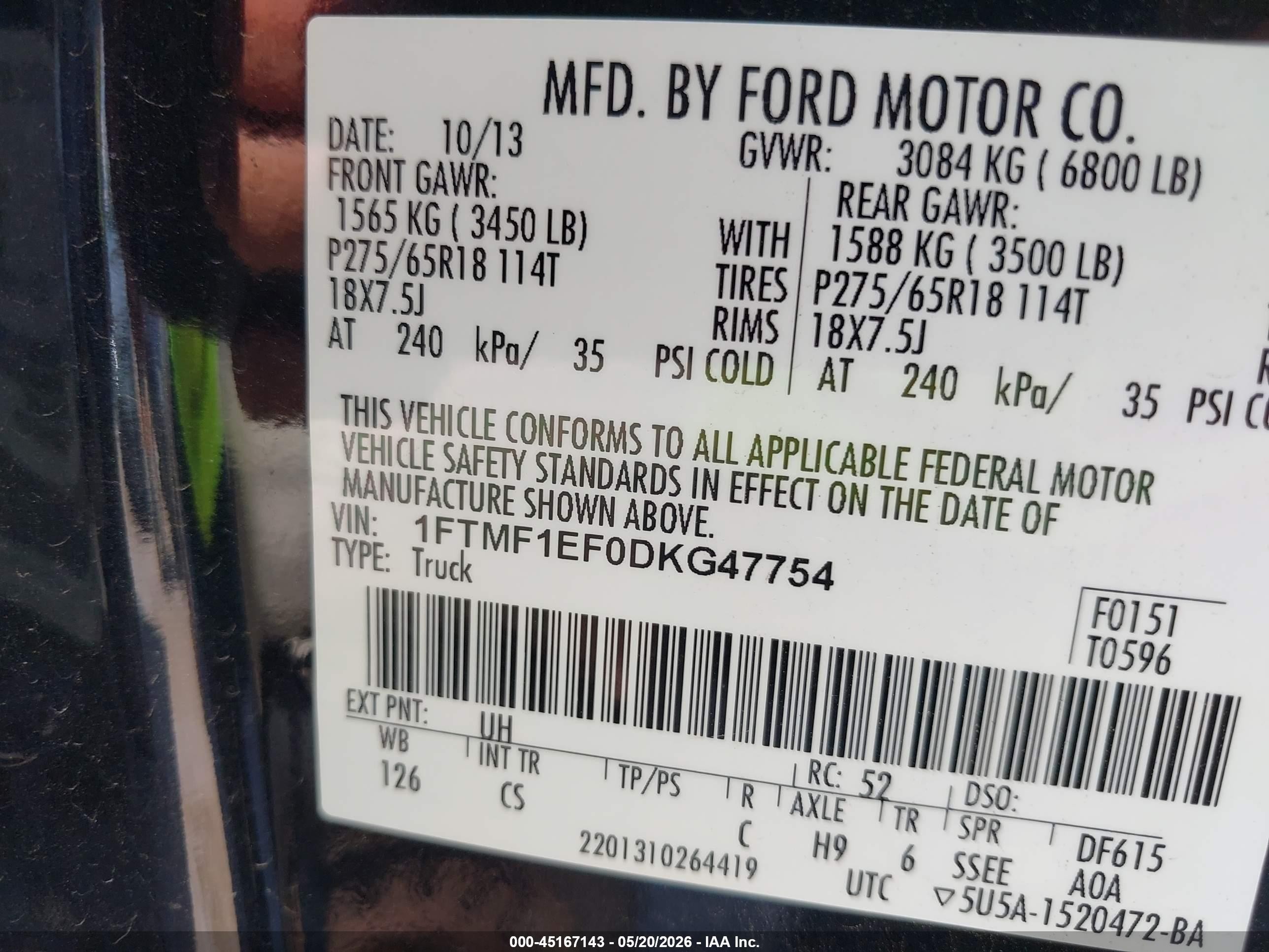 2013 Ford F-150 Stx Black vin: 1FTMF1EF0DKG47754