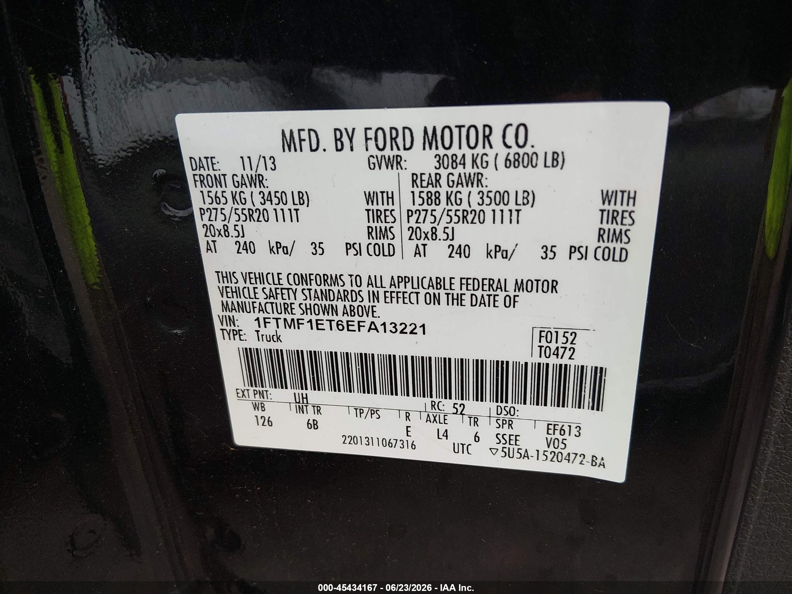 2014 Ford F-150 Fx4 Tremor Black vin: 1FTMF1ET6EFA13221