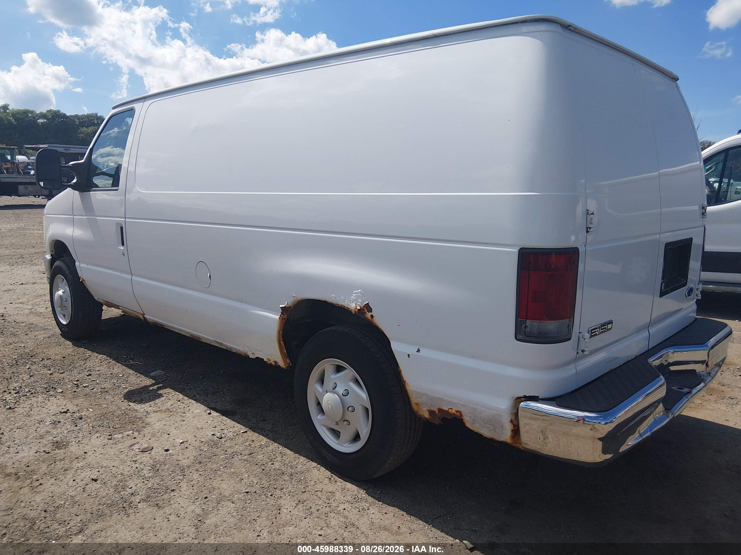 2008 Ford E-150 Commercial/recreational White vin: 1FTNE14W08DA34696