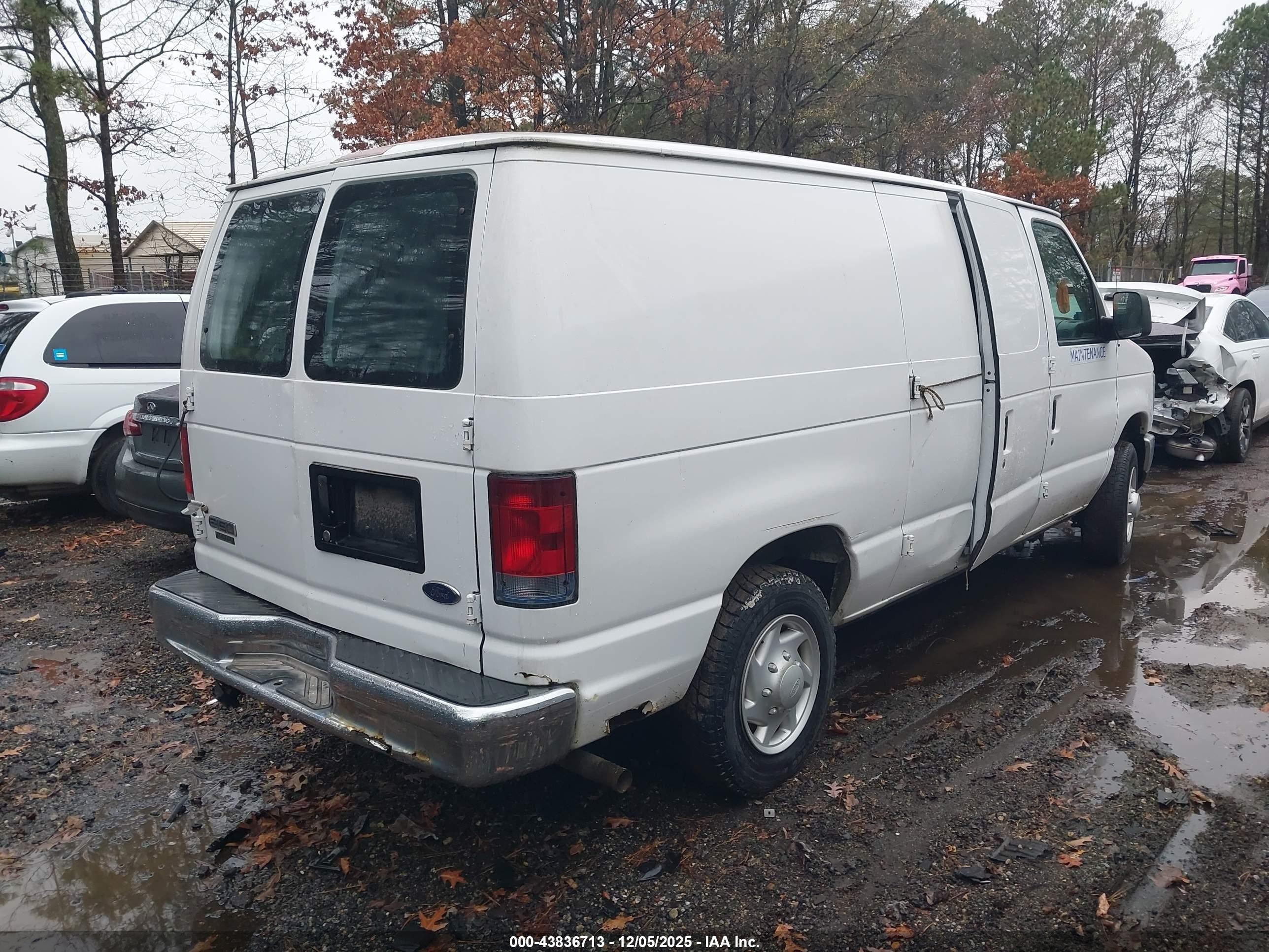 2008 Ford E-150 Commercial White vin: 1FTNE14W08DB25001