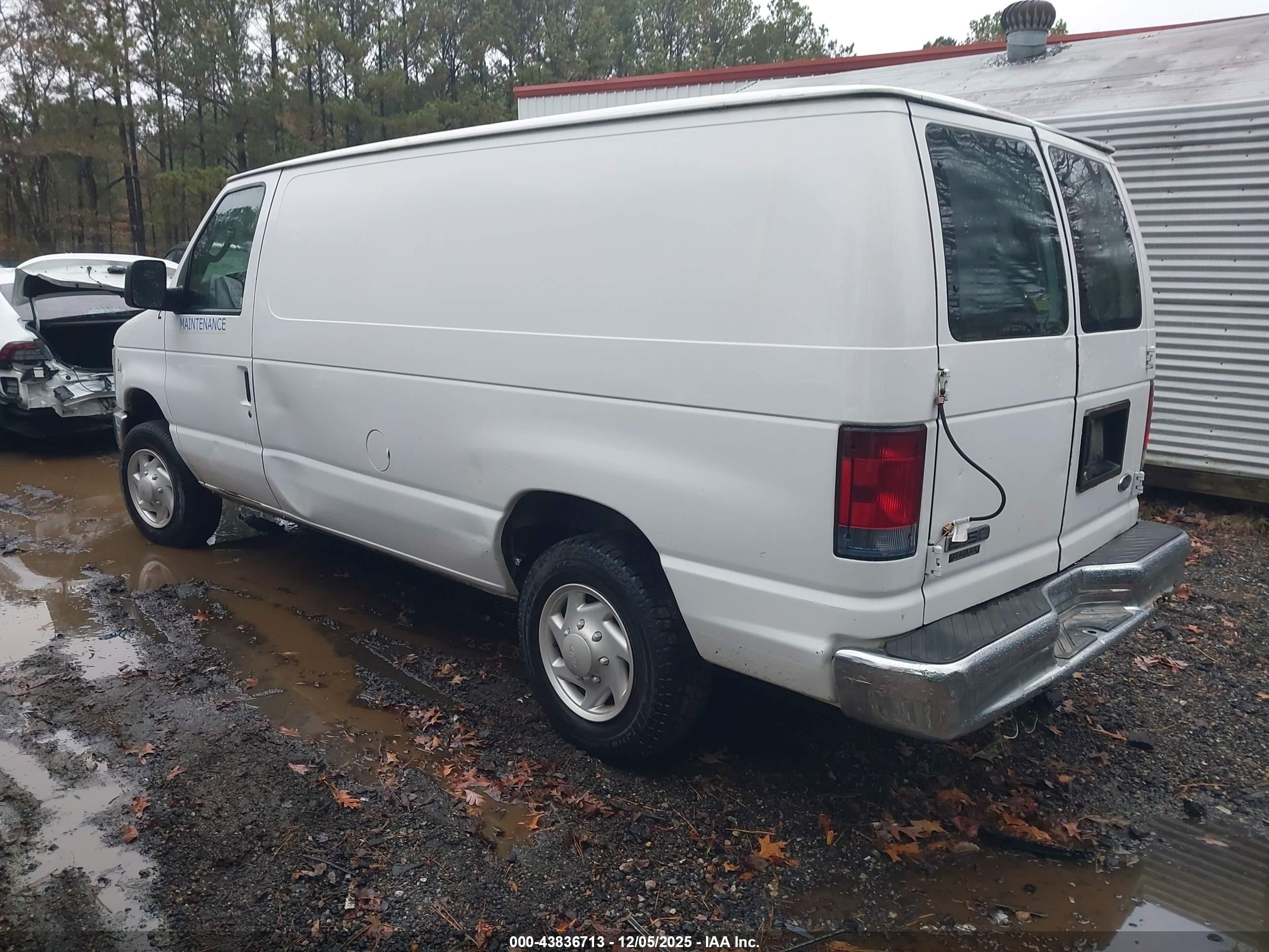 2008 Ford E-150 Commercial White vin: 1FTNE14W08DB25001