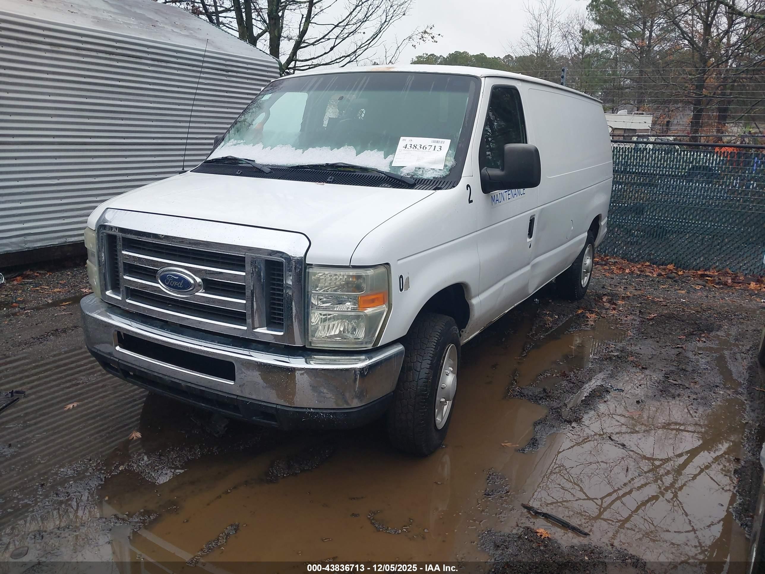 2008 Ford E-150 Commercial White vin: 1FTNE14W08DB25001