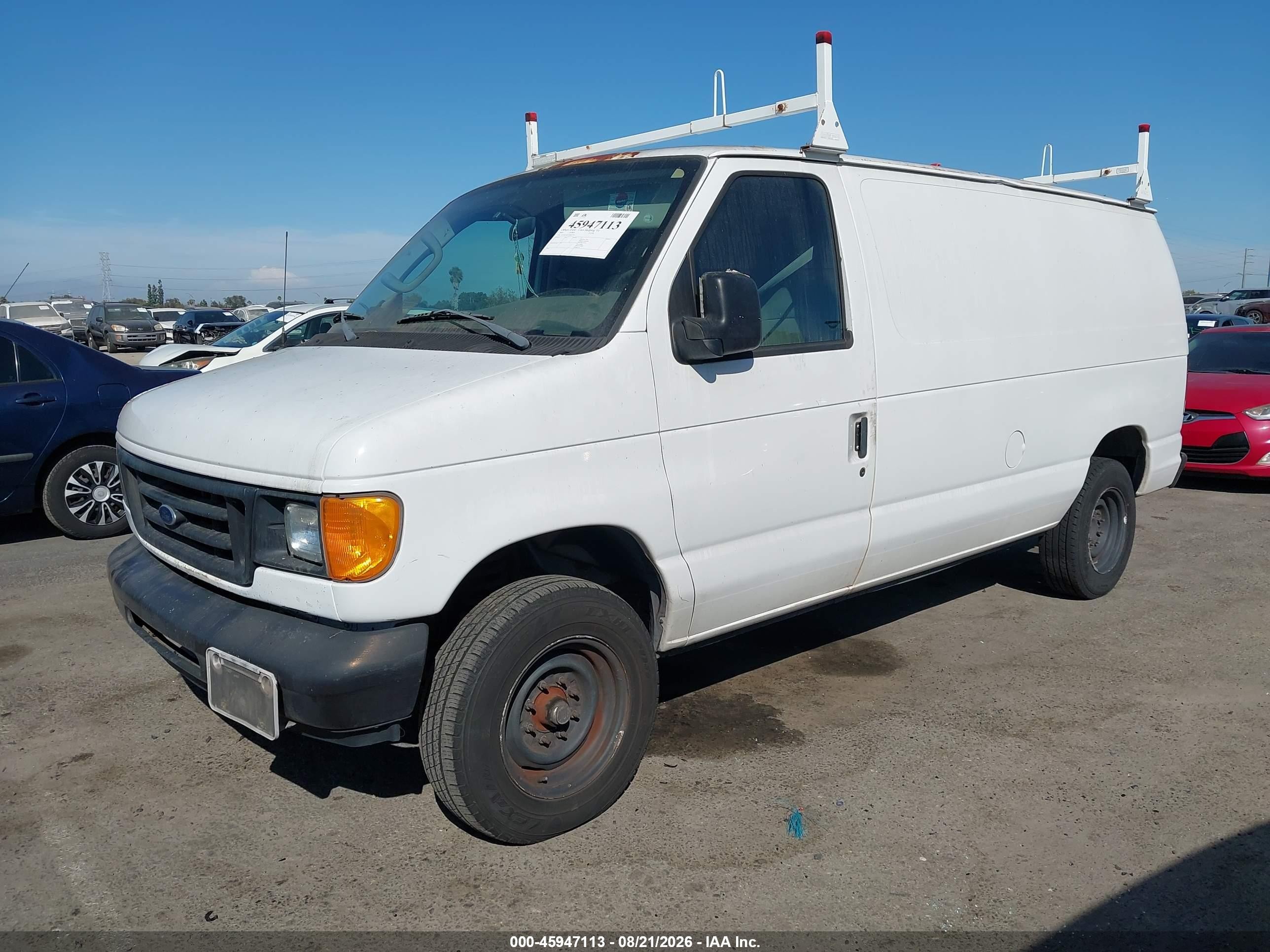 2007 Ford E-150 Commercial/recreational White vin: 1FTNE14W17DB35793