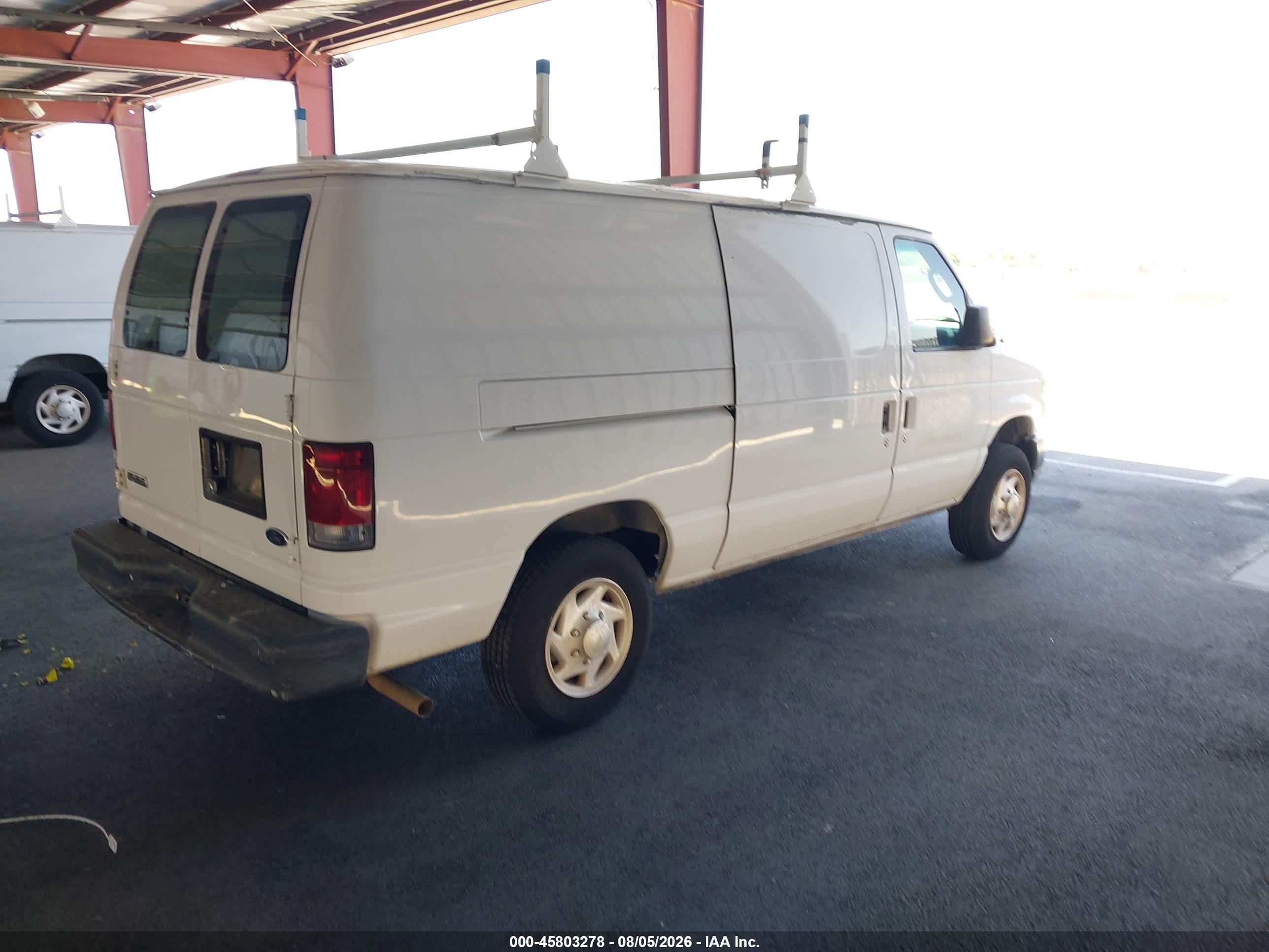 2008 Ford E-150 Commercial/recreational White vin: 1FTNE14W48DA13253