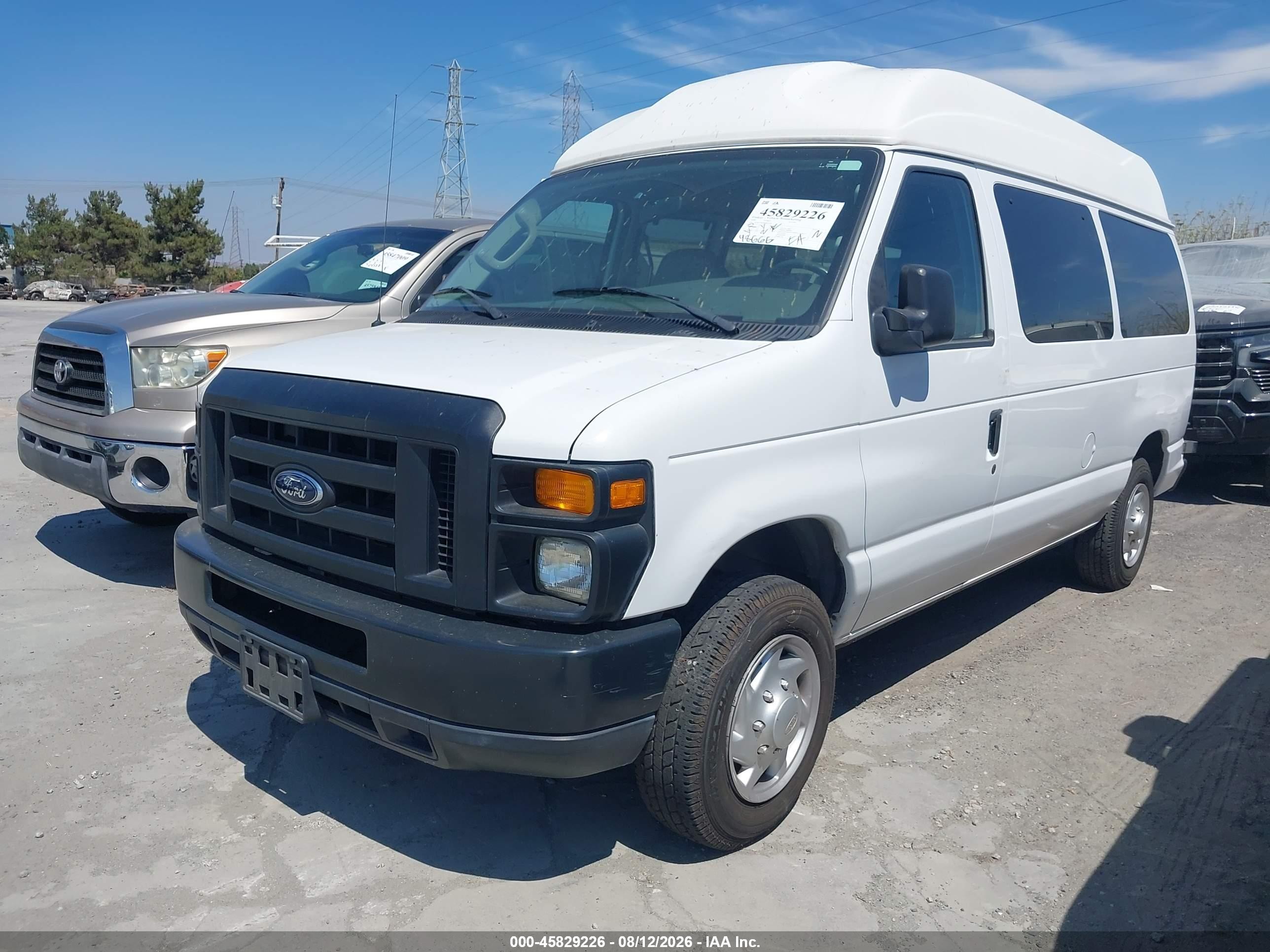 2008 Ford E-150 Commercial/recreational White vin: 1FTNE14W48DB13269