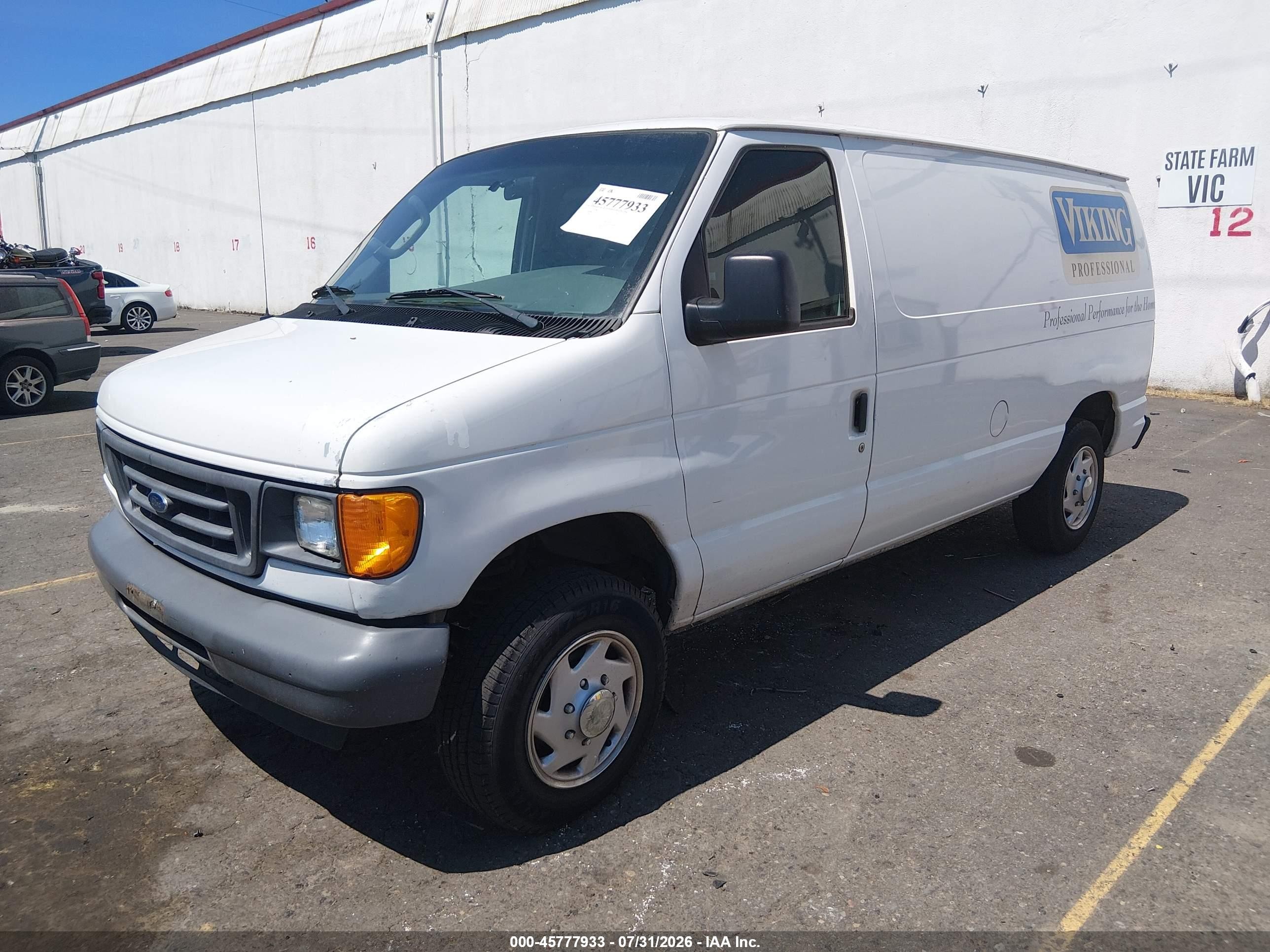 2007 Ford E-150 Commercial/recreational White vin: 1FTNE14W57DA87540