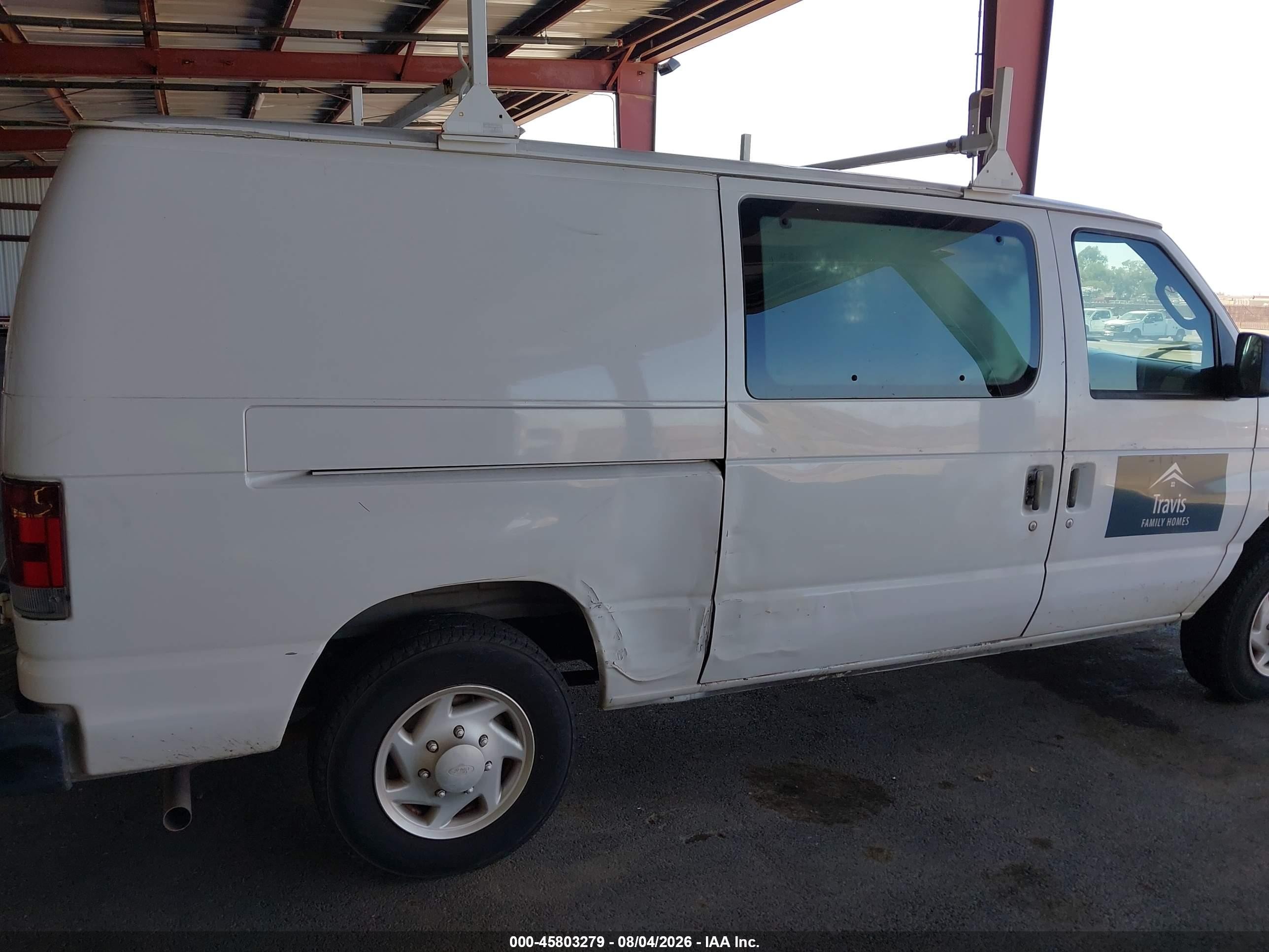 2008 Ford E-150 Commercial/recreational White vin: 1FTNE14W58DA35438