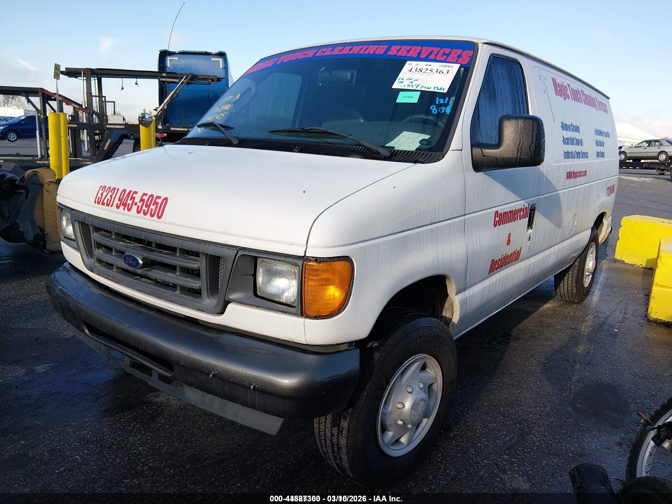 2007 Ford E-150 Commercial/recreational White vin: 1FTNE14W77DA26738