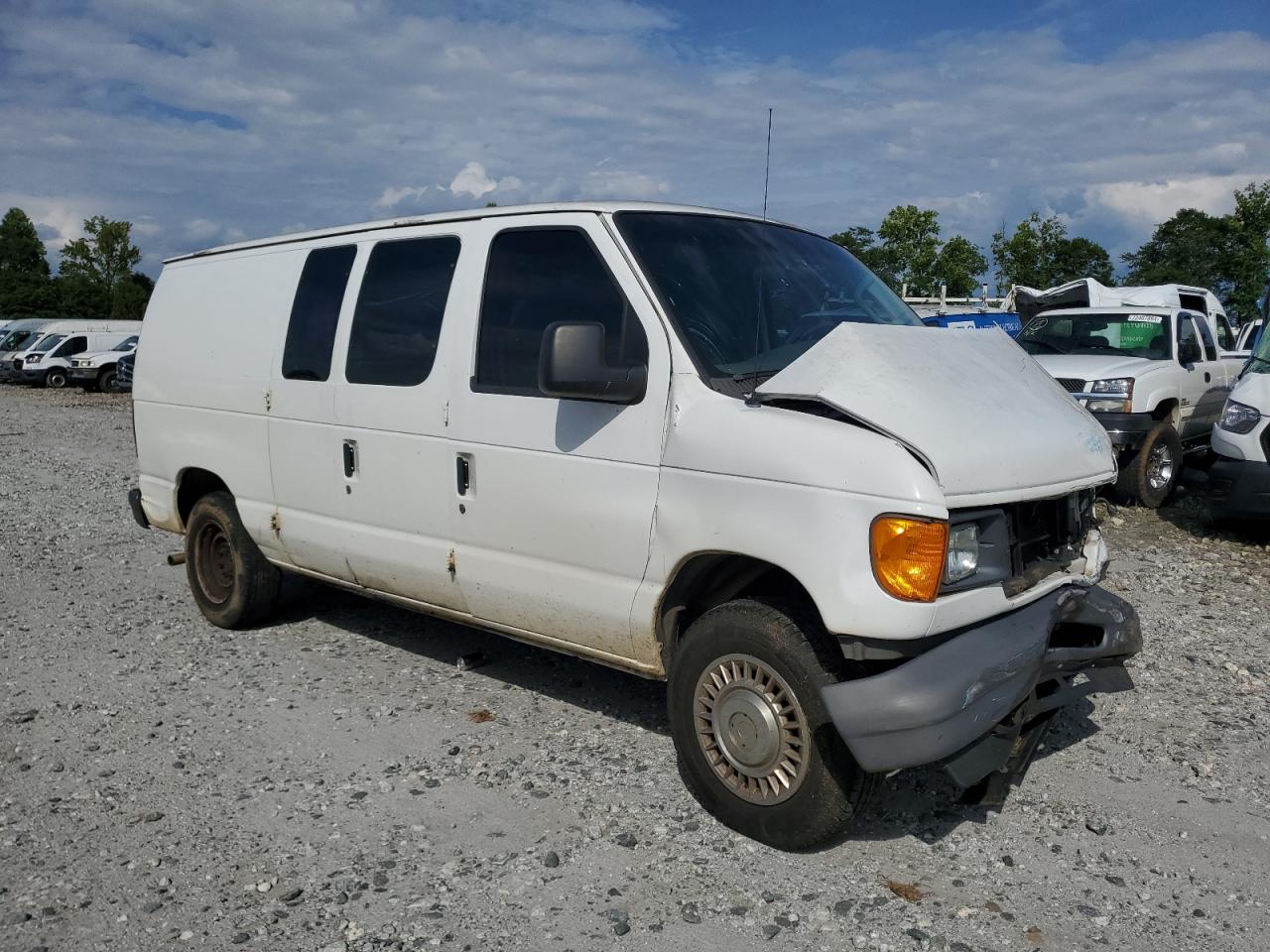 2007 Ford Econoline E150 Van White vin: 1FTNE14W77DB47835
