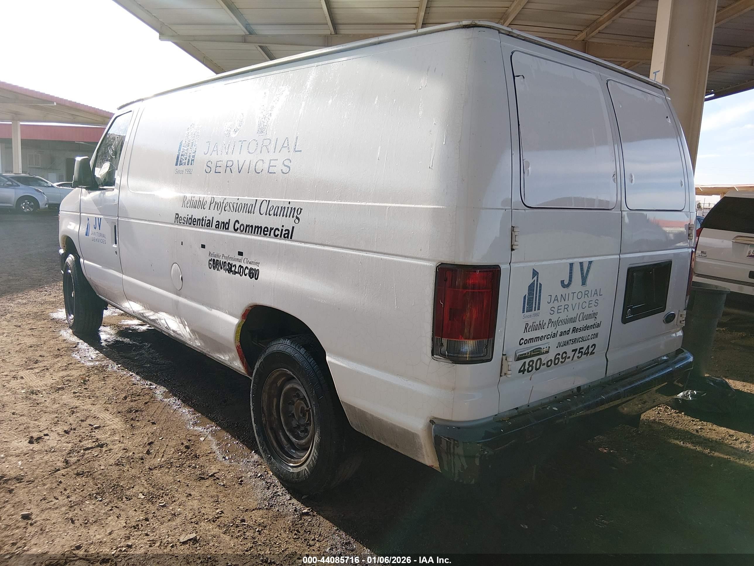 2008 Ford E-150 Commercial/recreational White vin: 1FTNE14W88DA33859