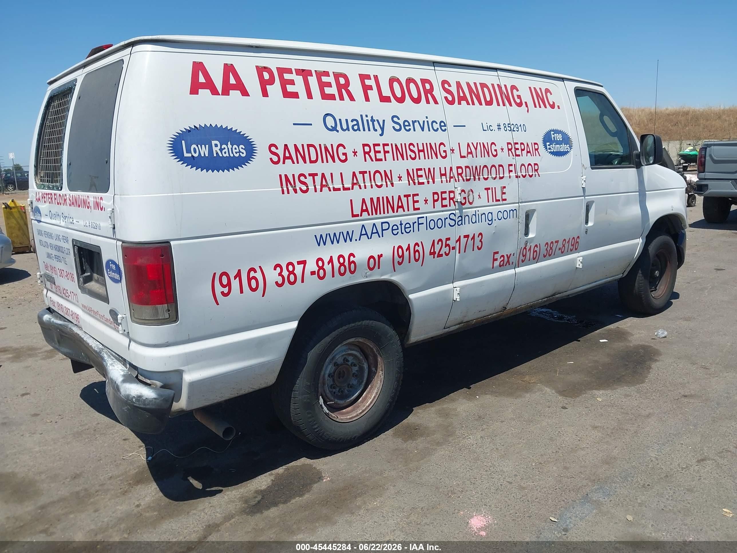 2008 Ford E-150 Commercial/recreational White vin: 1FTNE14W88DA91843