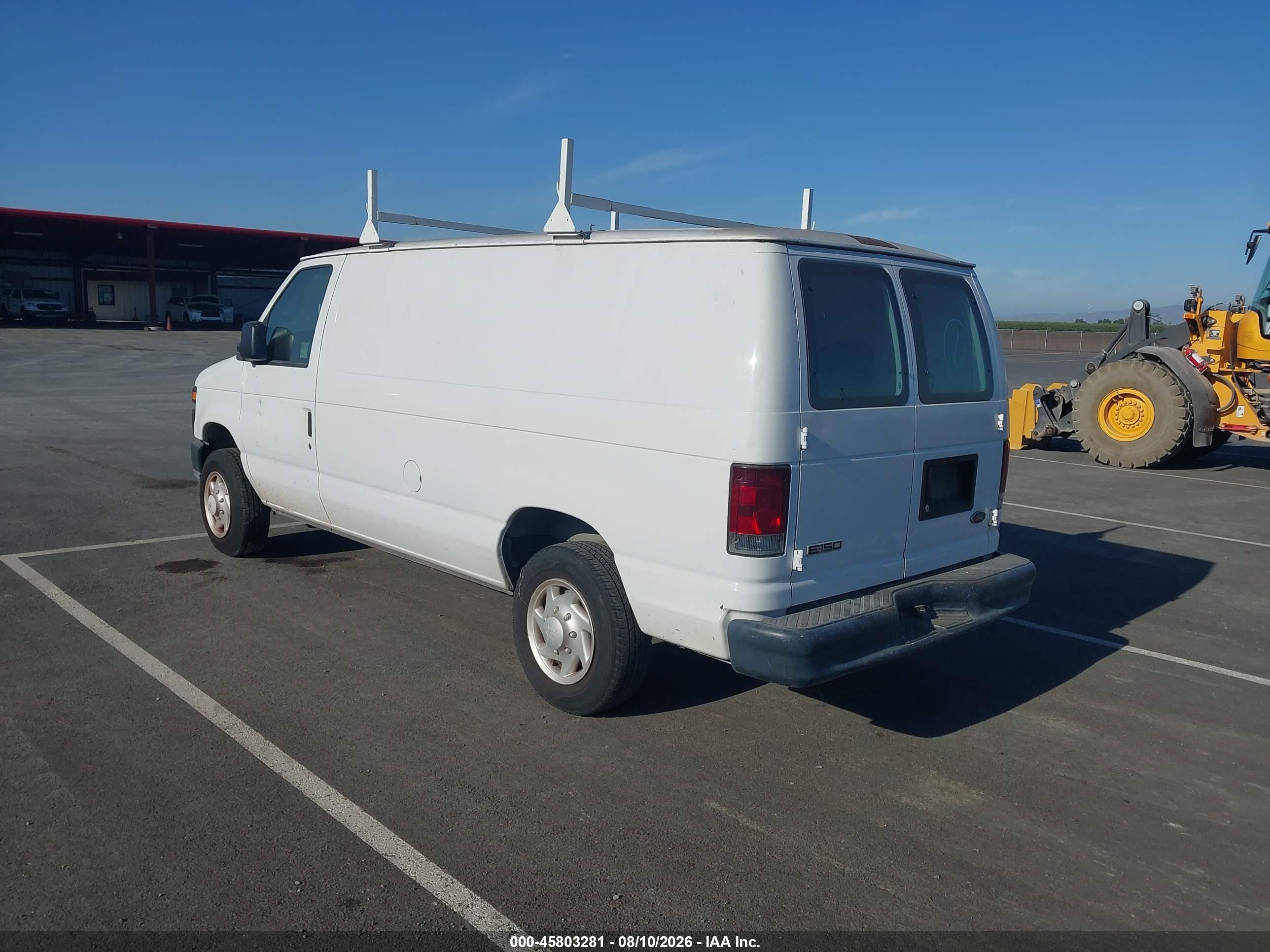 2008 Ford E-150 Commercial/recreational White vin: 1FTNE14WX8DA37119