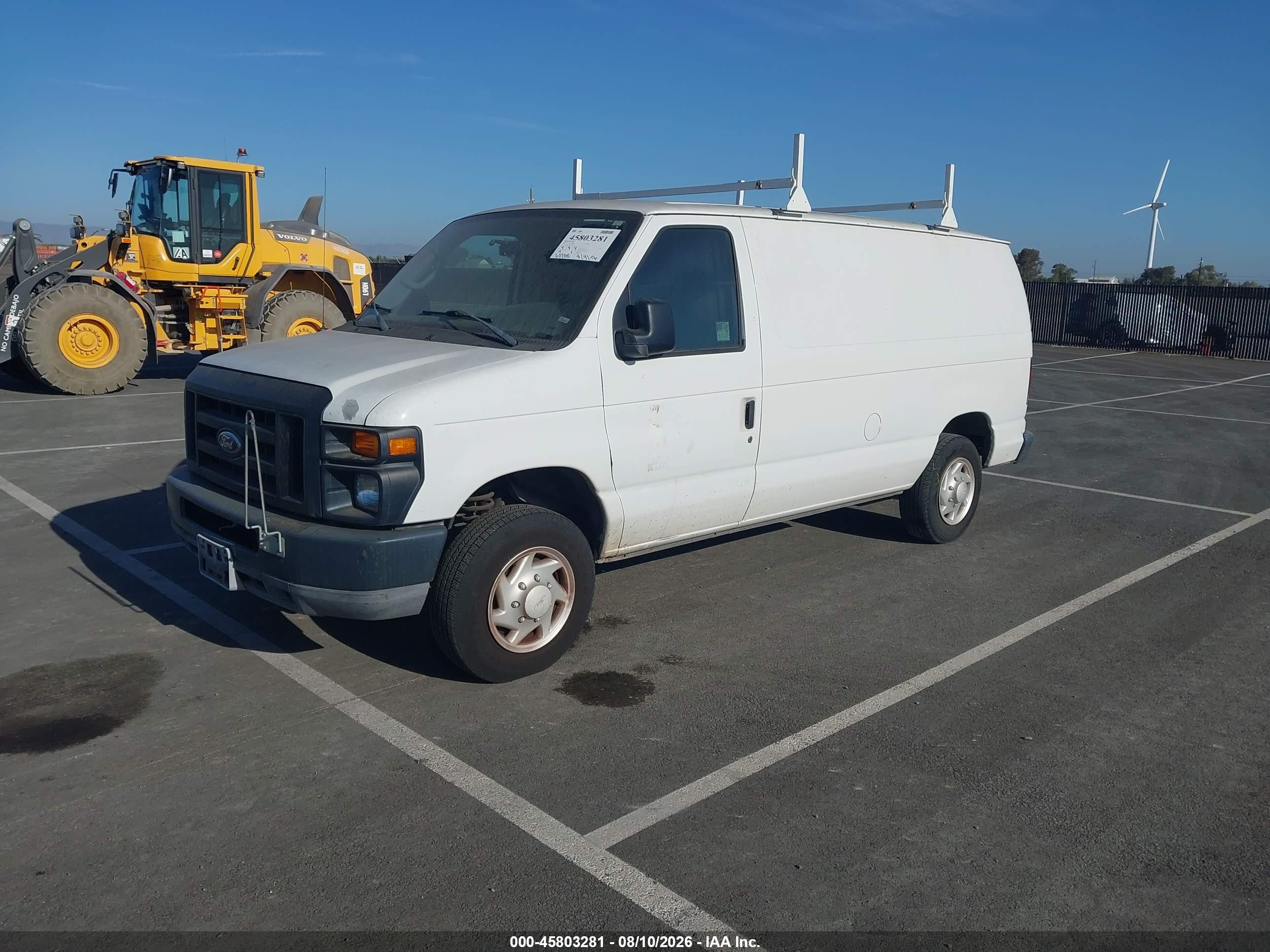 2008 Ford E-150 Commercial/recreational White vin: 1FTNE14WX8DA37119