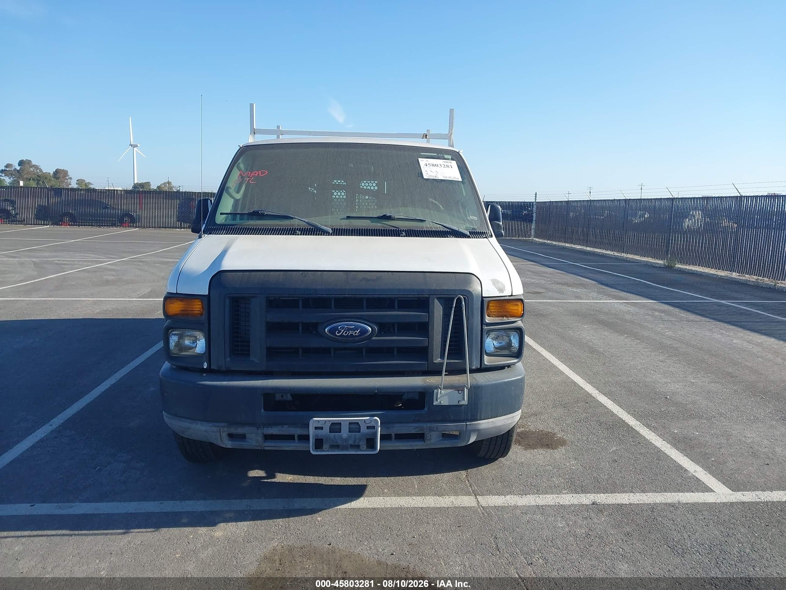2008 Ford E-150 Commercial/recreational White vin: 1FTNE14WX8DA37119