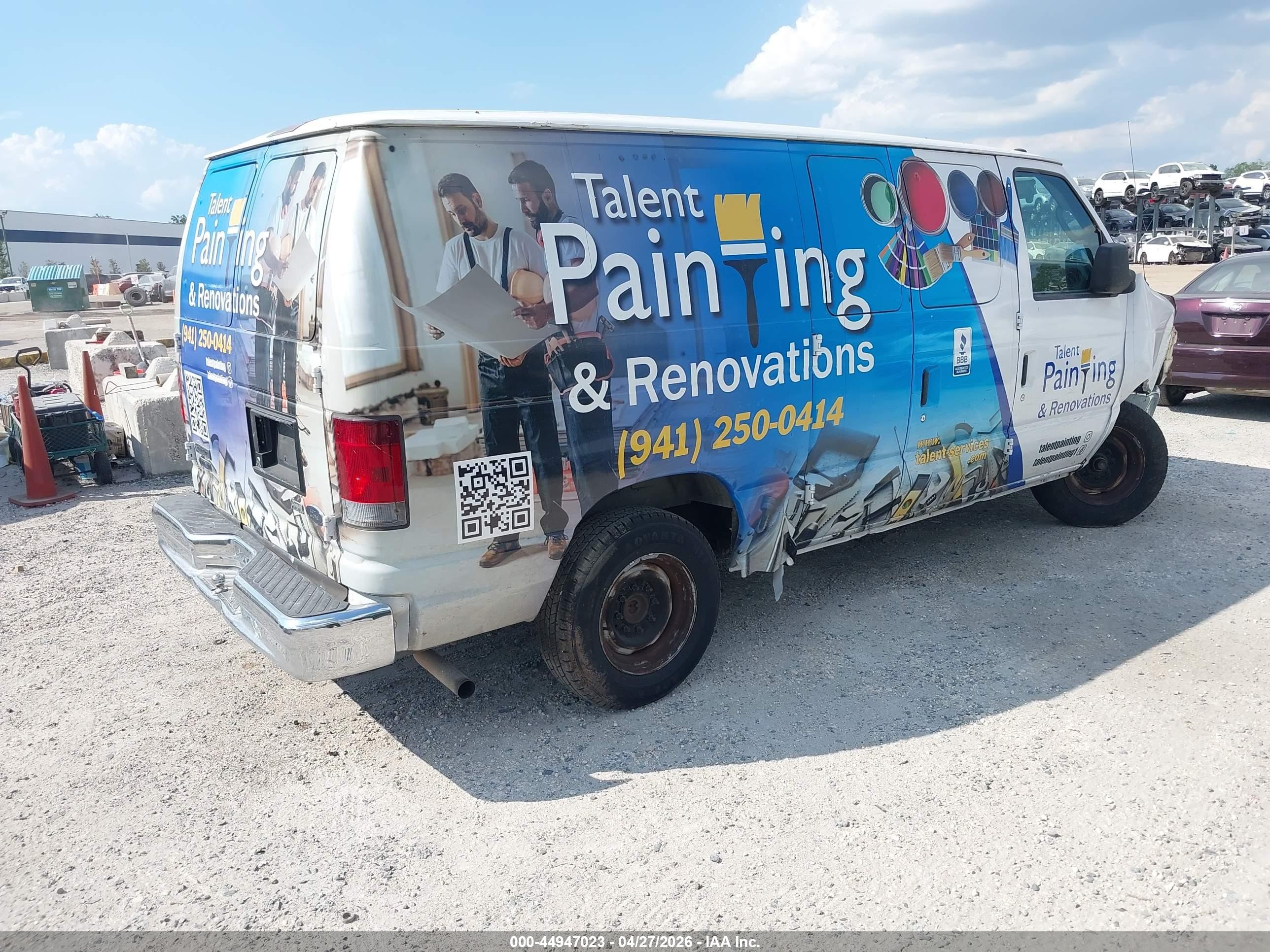 2010 Ford E-150 Commercial Белый vin: 1FTNE1EW0ADA04179