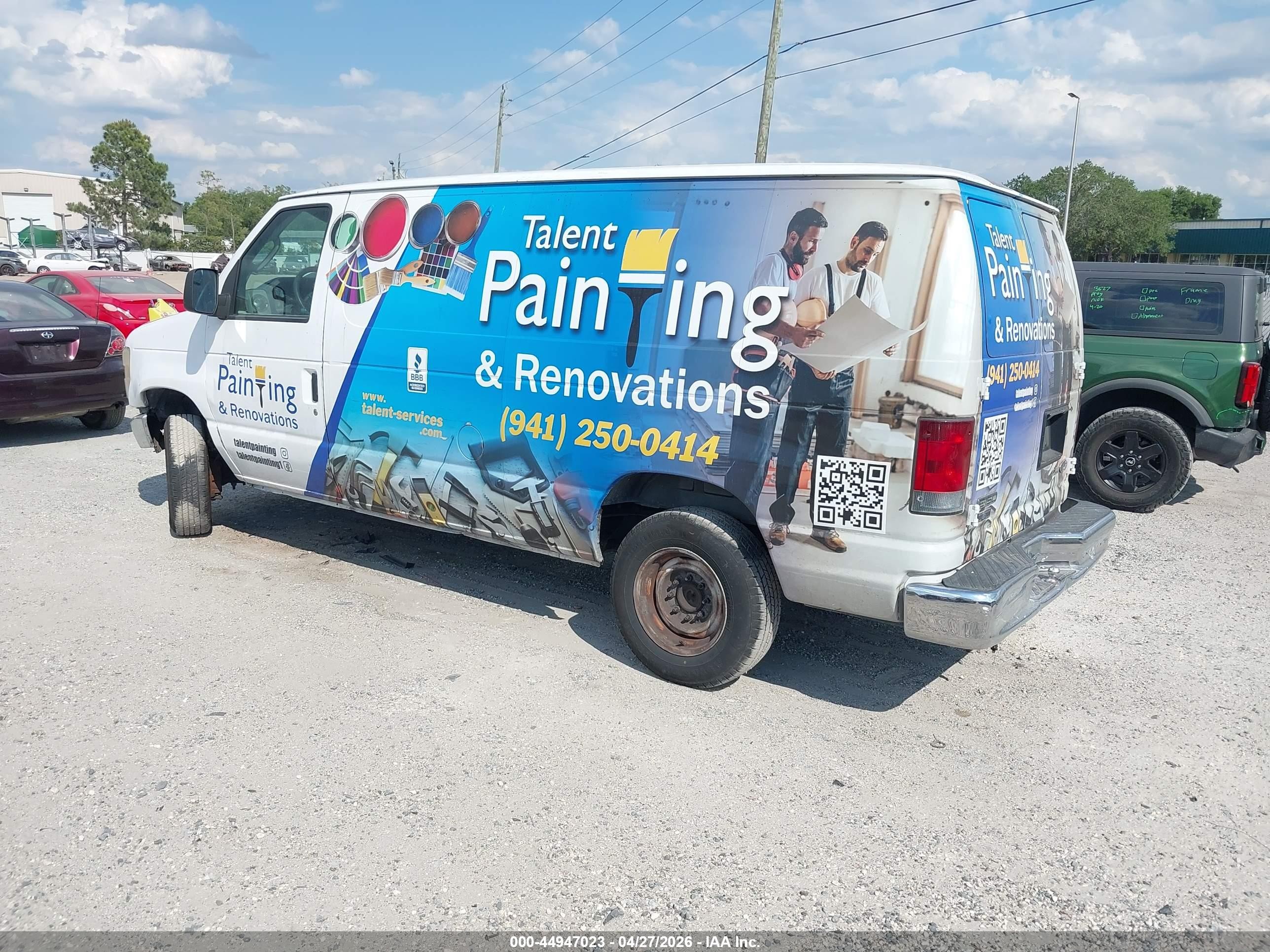 2010 Ford E-150 Commercial Белый vin: 1FTNE1EW0ADA04179