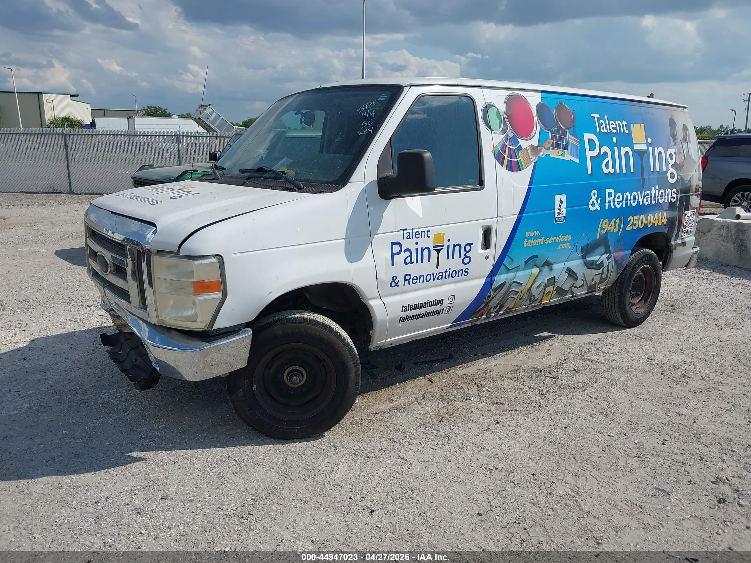 2010 Ford E-150 Commercial Белый vin: 1FTNE1EW0ADA04179
