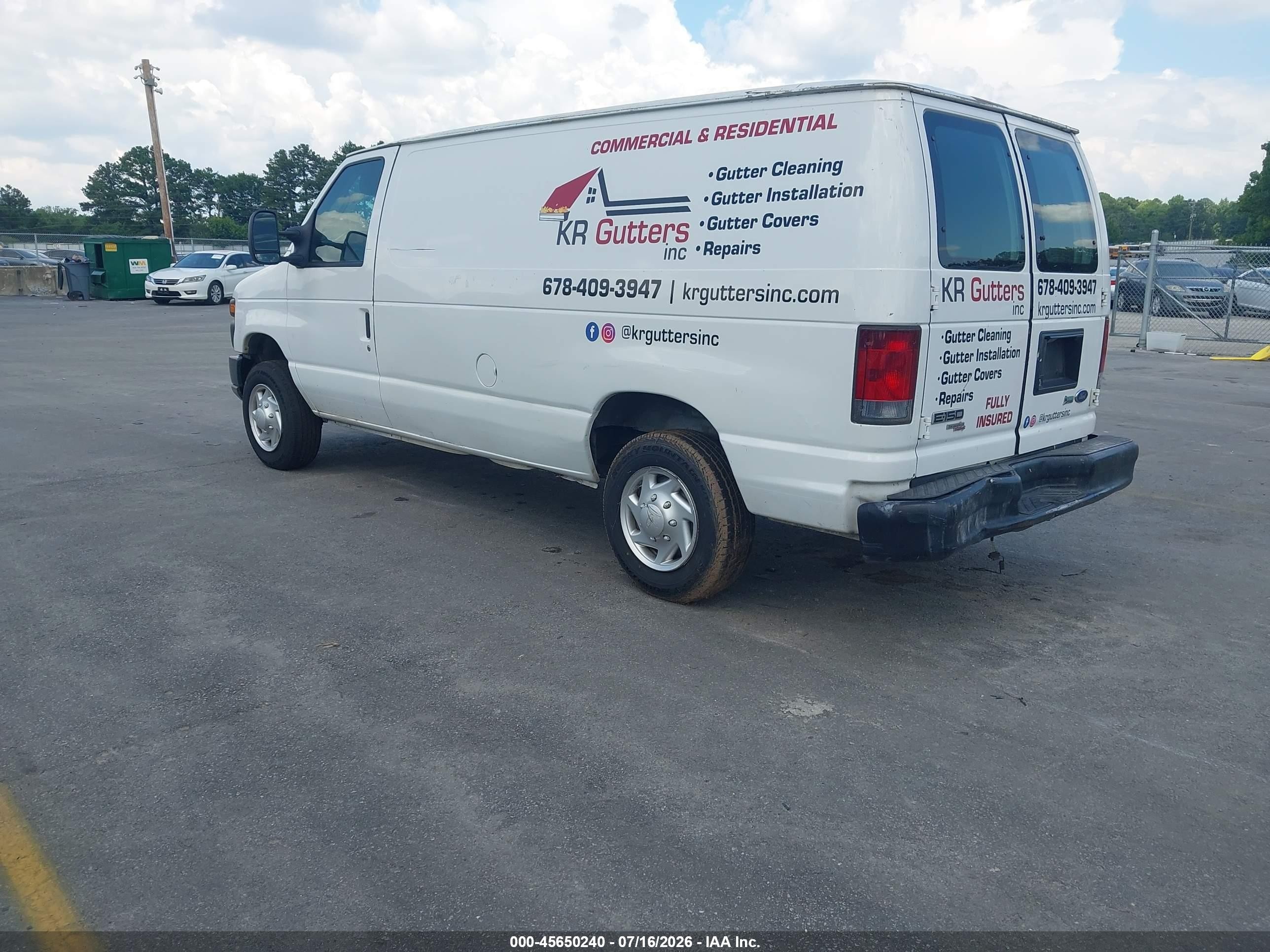 2011 Ford E-150 Commercial White vin: 1FTNE1EW0BDA82477