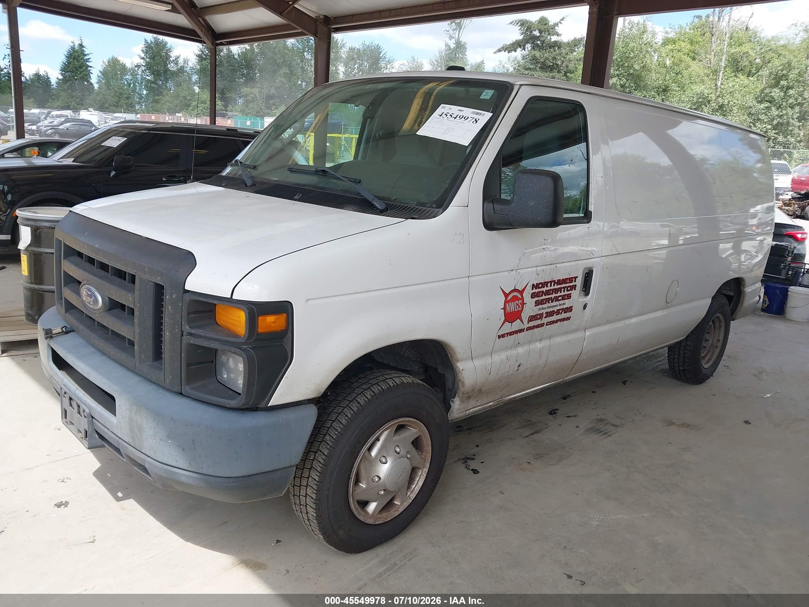 2012 Ford E-150 Commercial/recreational White vin: 1FTNE1EW1CDA01262