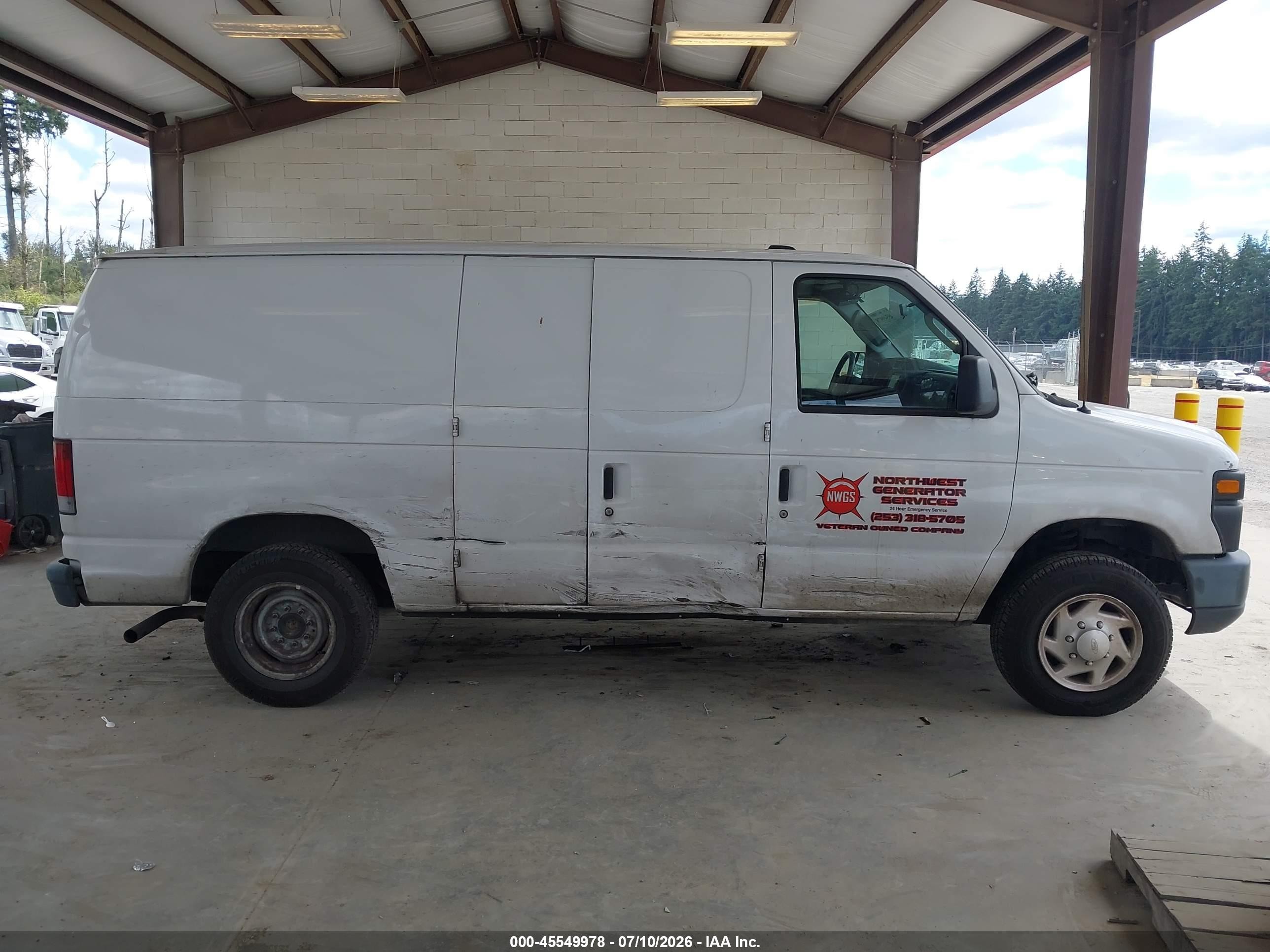 2012 Ford E-150 Commercial/recreational White vin: 1FTNE1EW1CDA01262