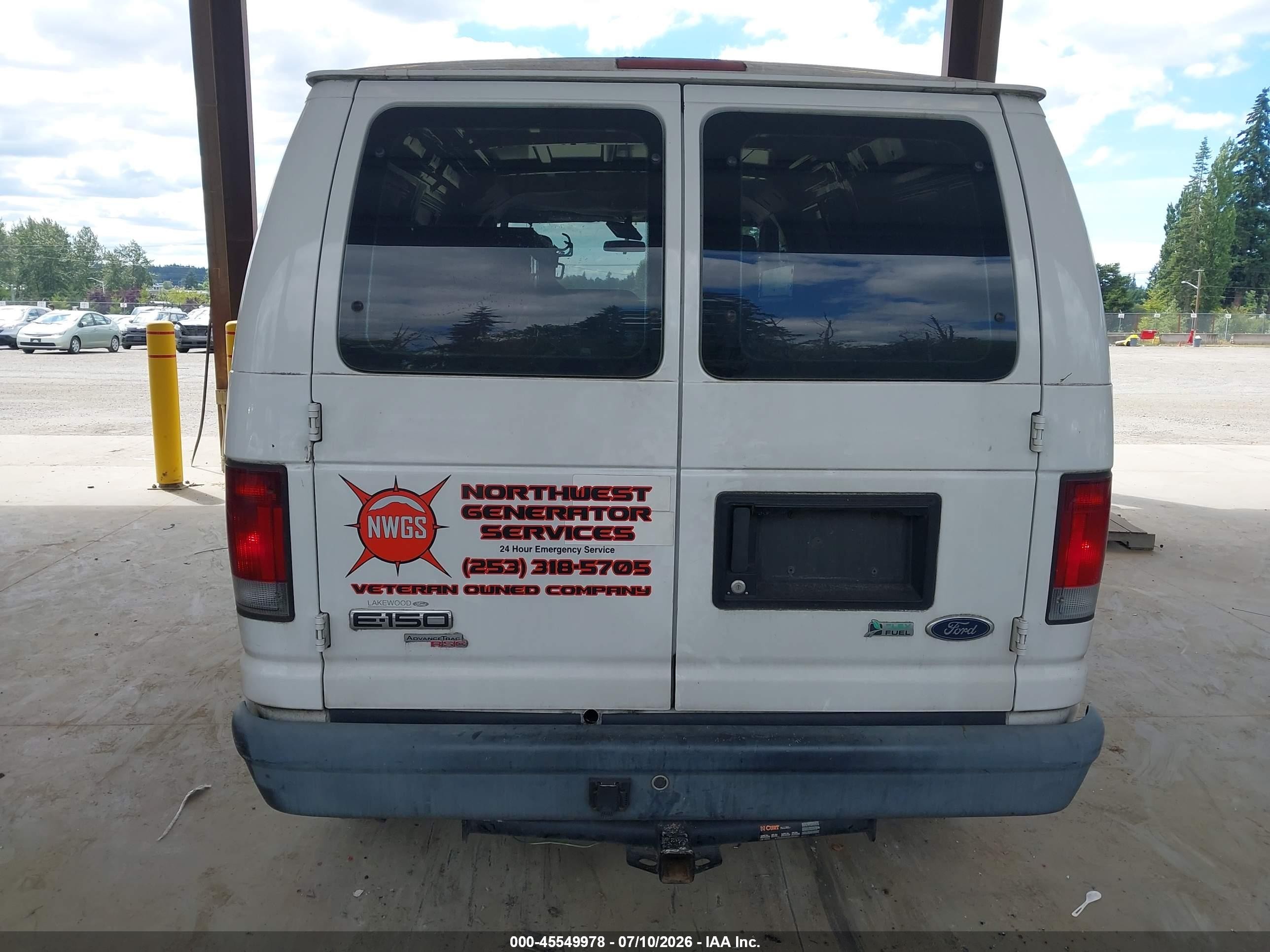 2012 Ford E-150 Commercial/recreational White vin: 1FTNE1EW1CDA01262