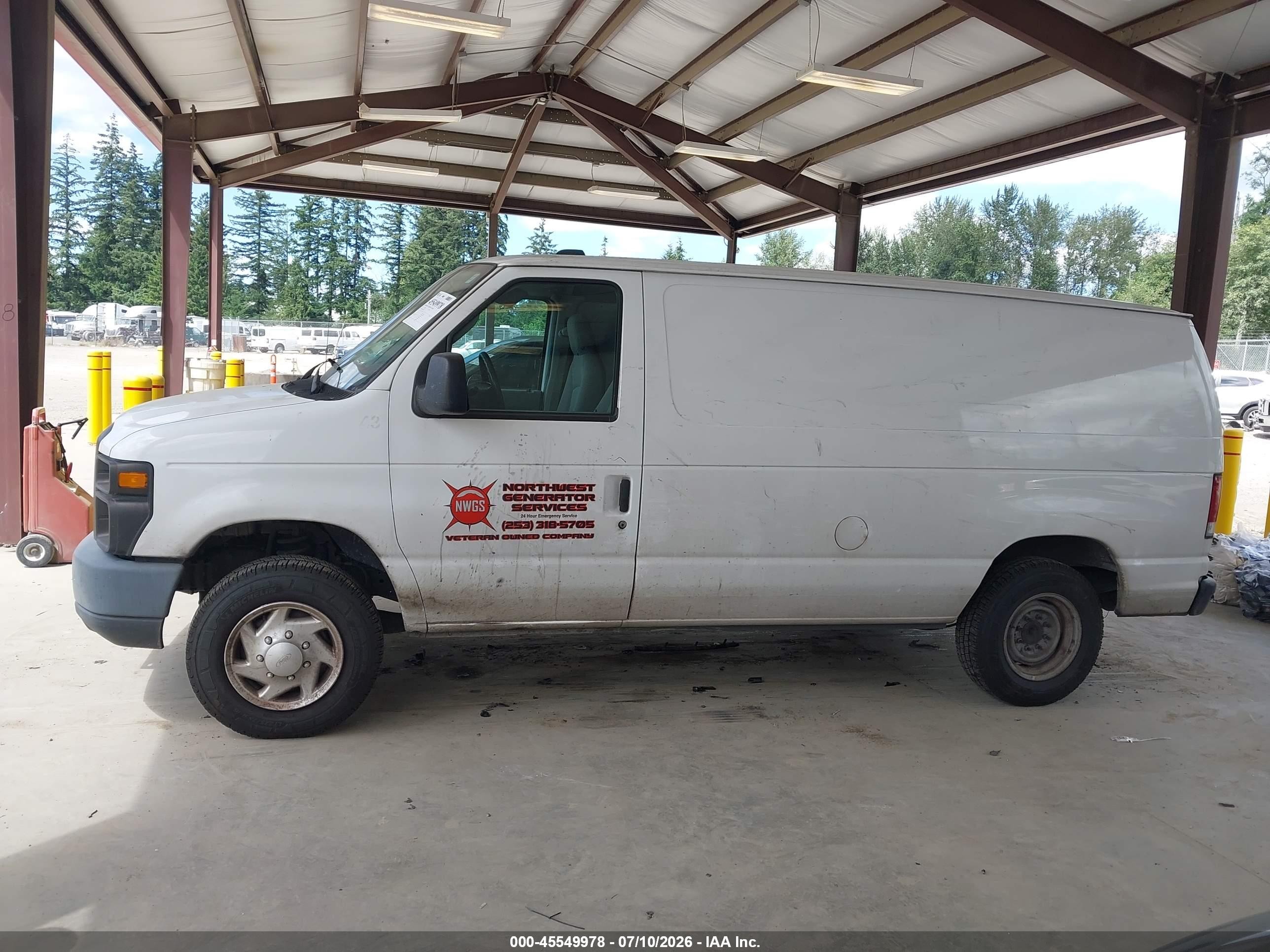 2012 Ford E-150 Commercial/recreational White vin: 1FTNE1EW1CDA01262