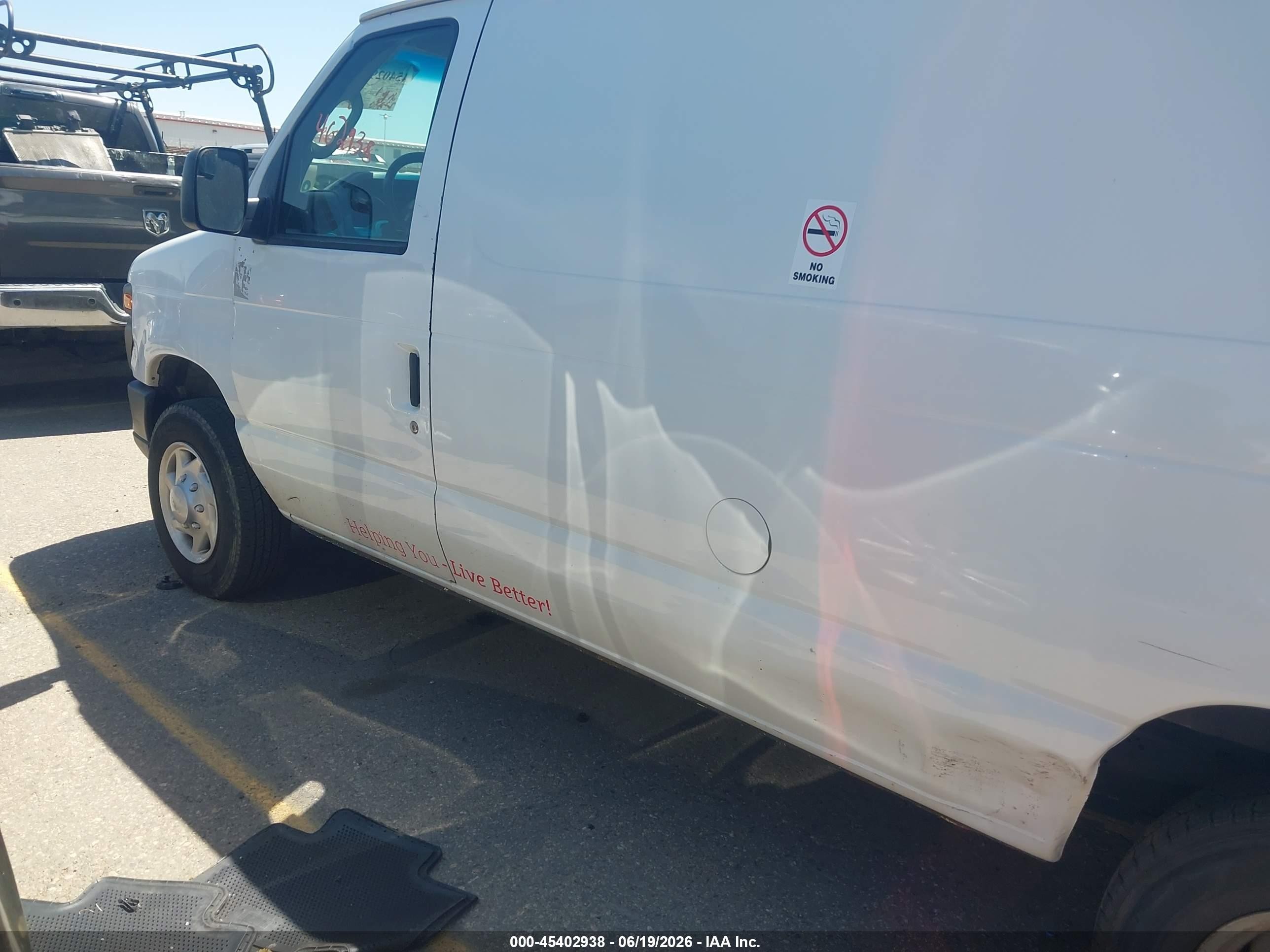 2013 Ford E-150 Commercial/recreational White vin: 1FTNE1EW1DDA01084