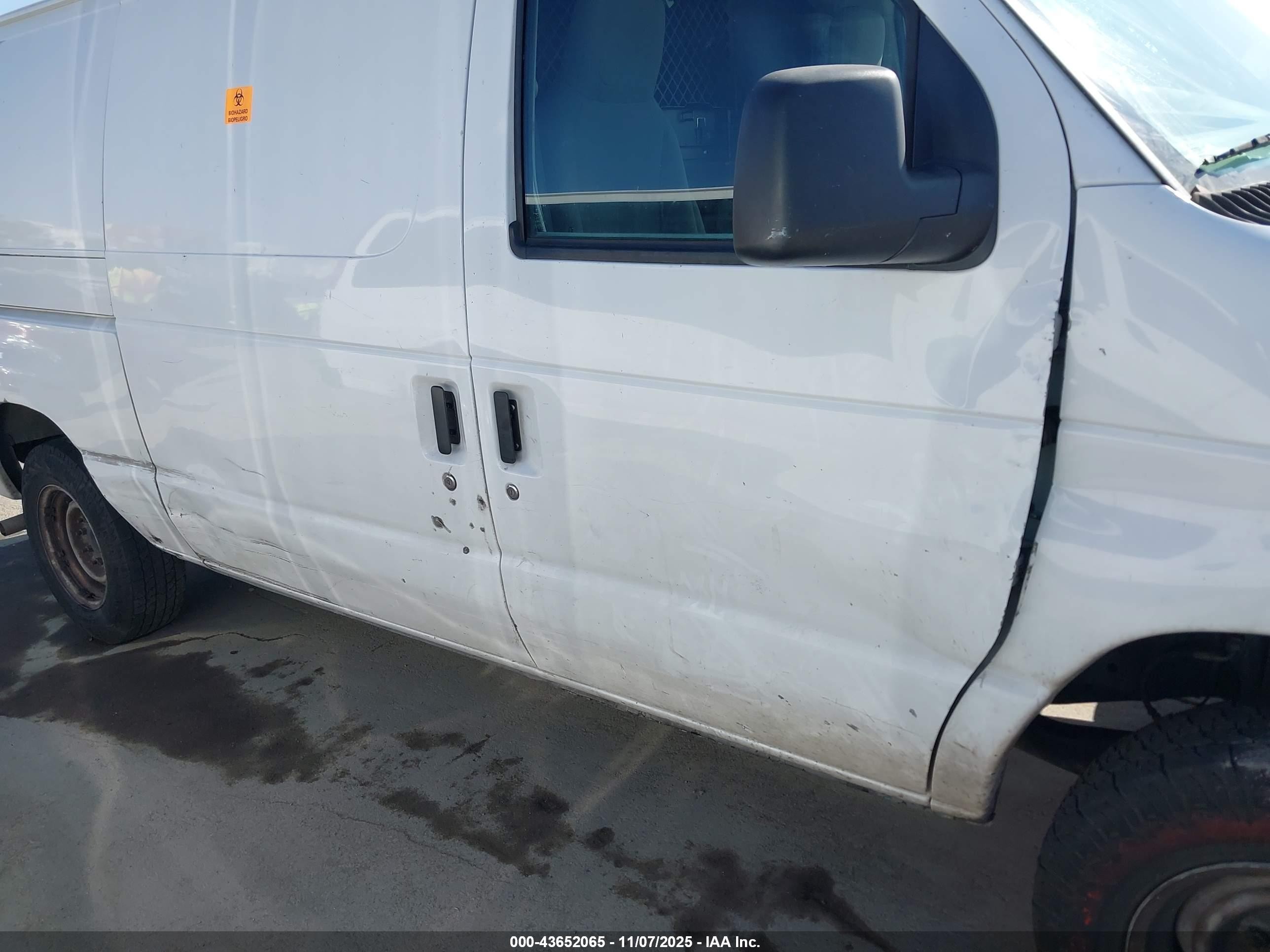 2012 Ford E-150 Commercial White vin: 1FTNE1EW8CDB36545